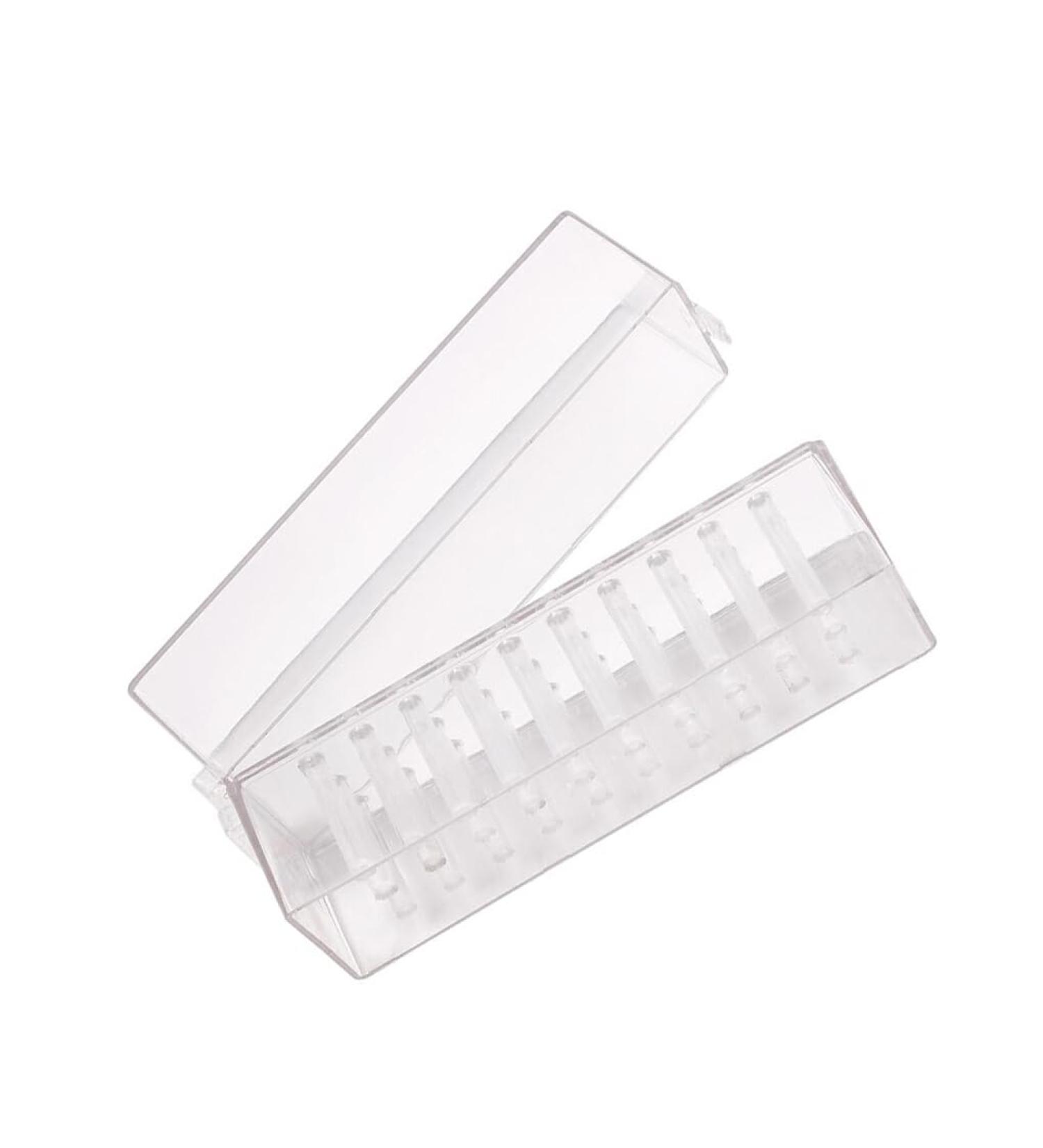 lmoikesz 30 Holes Nail Art Drill Storage Box Bit Holder Cover Tool Plastic Dustproof Case Manicure Accessories Organizer Transparent - Buy Online on GoSupps.com