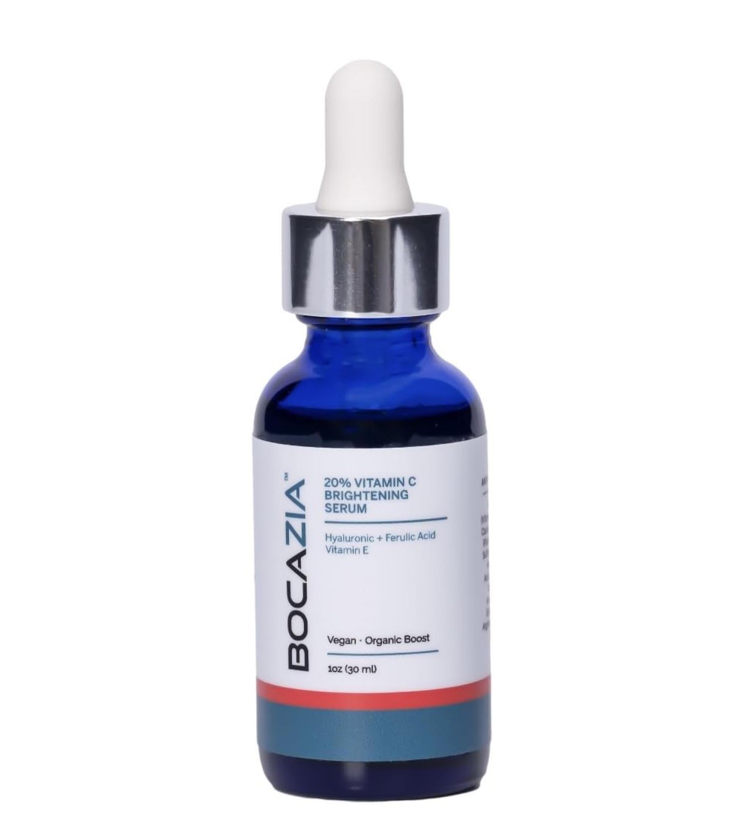 BOCAZIA 20% Vitamin C Serum with Ferulic Acid + Vitamin E Hyaluronic Acid for Super Hydration Anti-Aging Blemish Control Dark Spot Corrector | Clean Vegan Fragrance-Free Made In USA 1 Oz