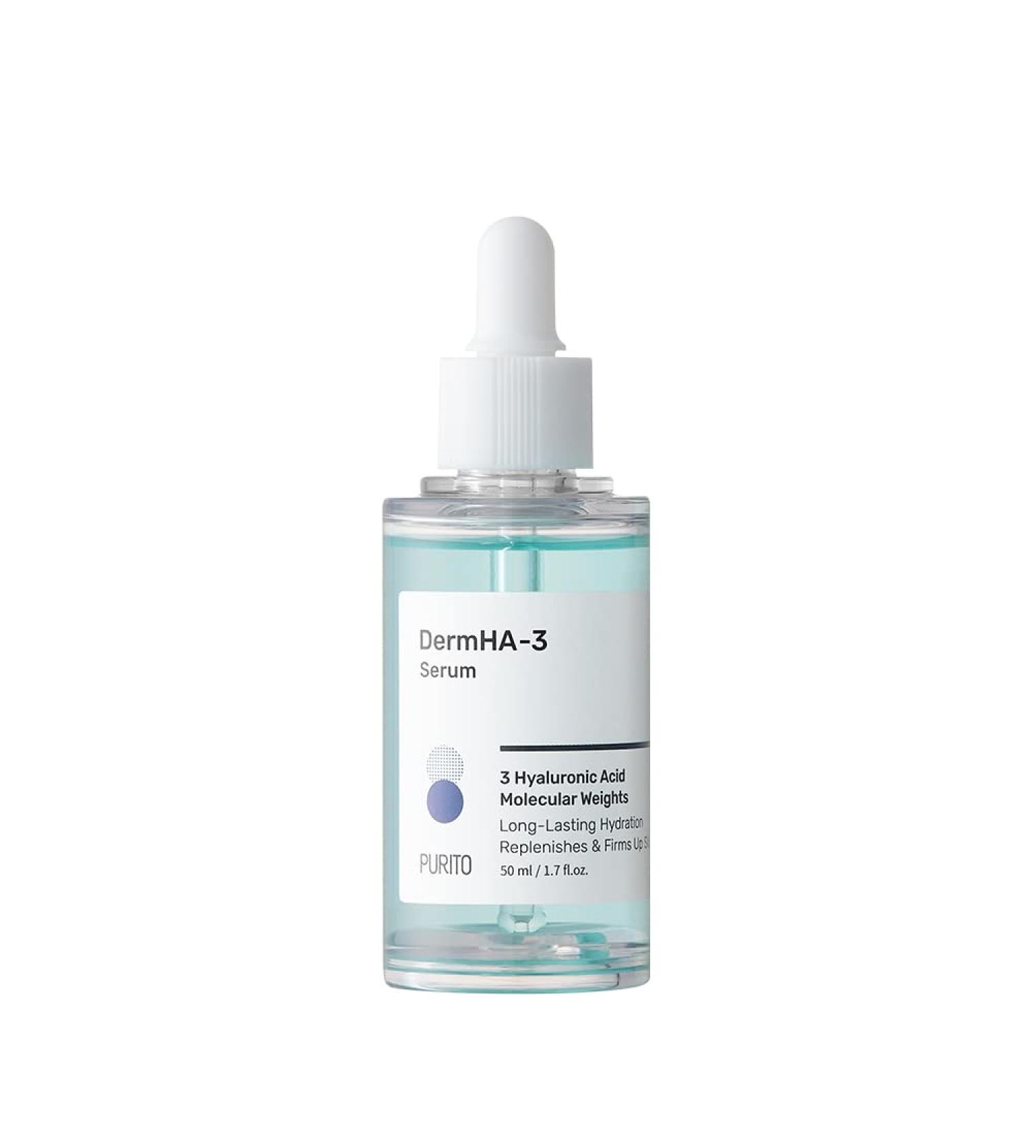PURITO DermHA-3 Serum 50ml - Hyaluronic Acid Facial Serum for Smoothing, Firming, and Moisturizing - Korean Skin Care - Buy Online on GoSupps.com