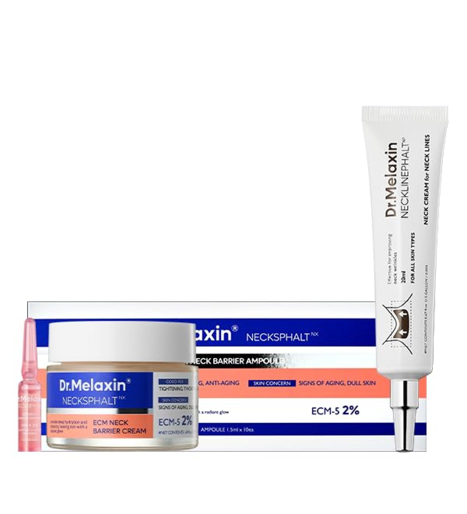 Dr.Mealxin Perfect Neck Wrinkle Care Set Necksphalt Cream+Ampoule+Necklinephalt neck wrinles skin volume lifting - Buy Online on GoSupps.com