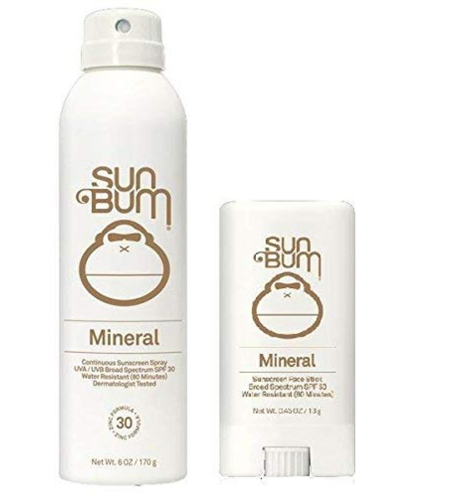 Sun Bum Mineral Sun Care: Mineral Sunscreen Spray & Face Stick - Buy Online on GoSupps.com