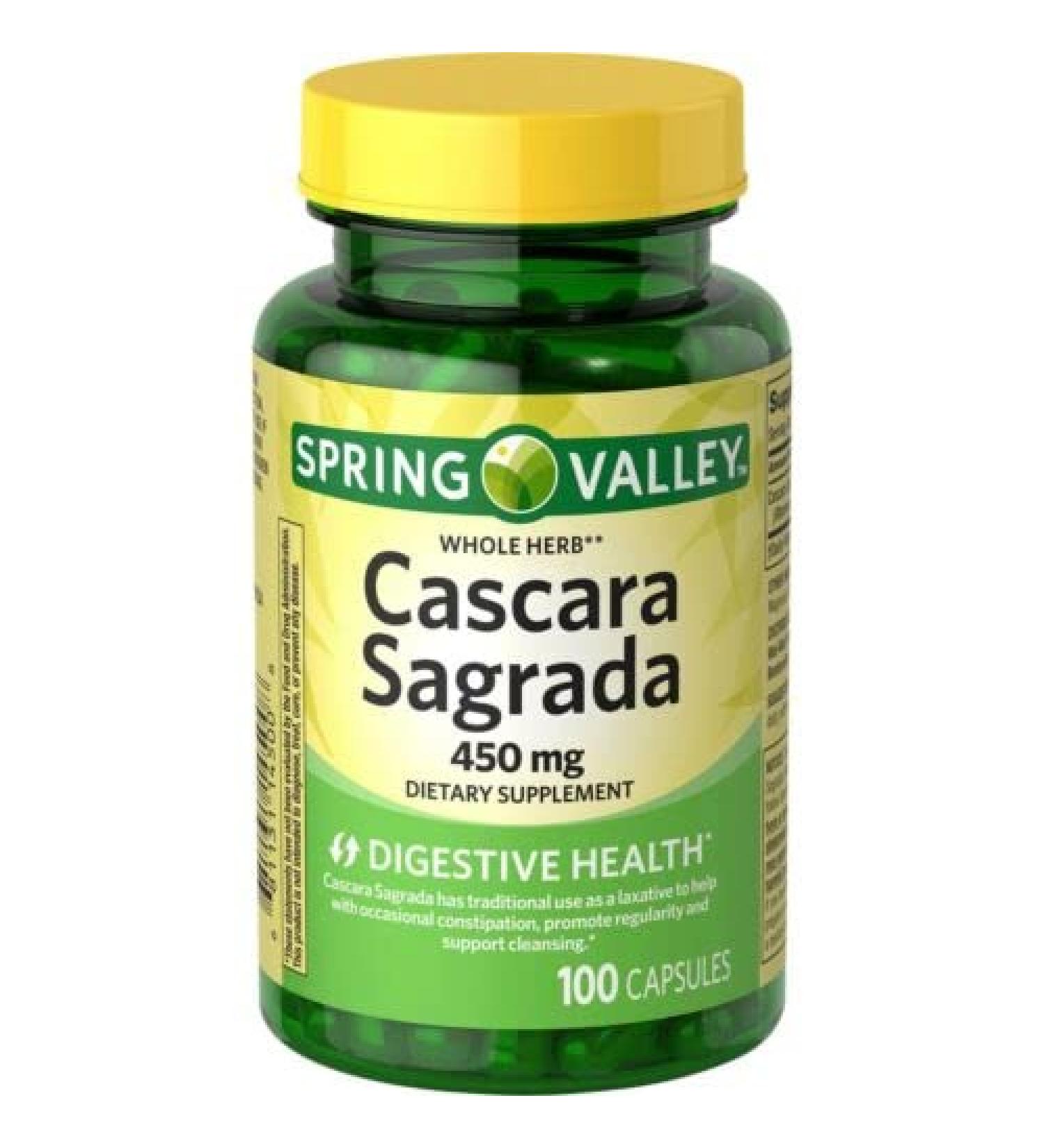 Spring Valley Whole Herb Cascara Sagrada Capsules 450 Mg -100 Count