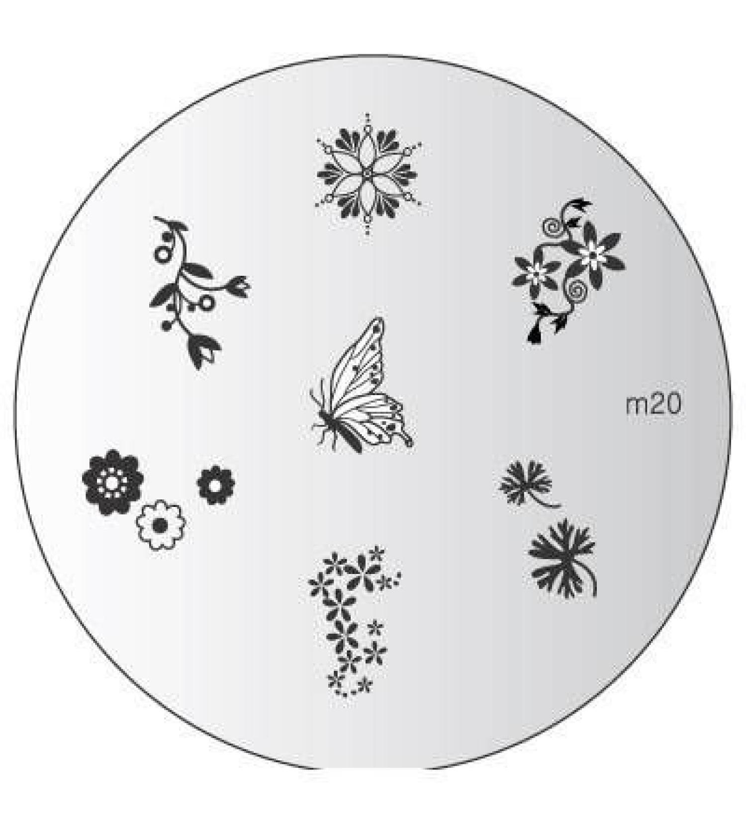 Stamping stencil flowers M20 from Konad