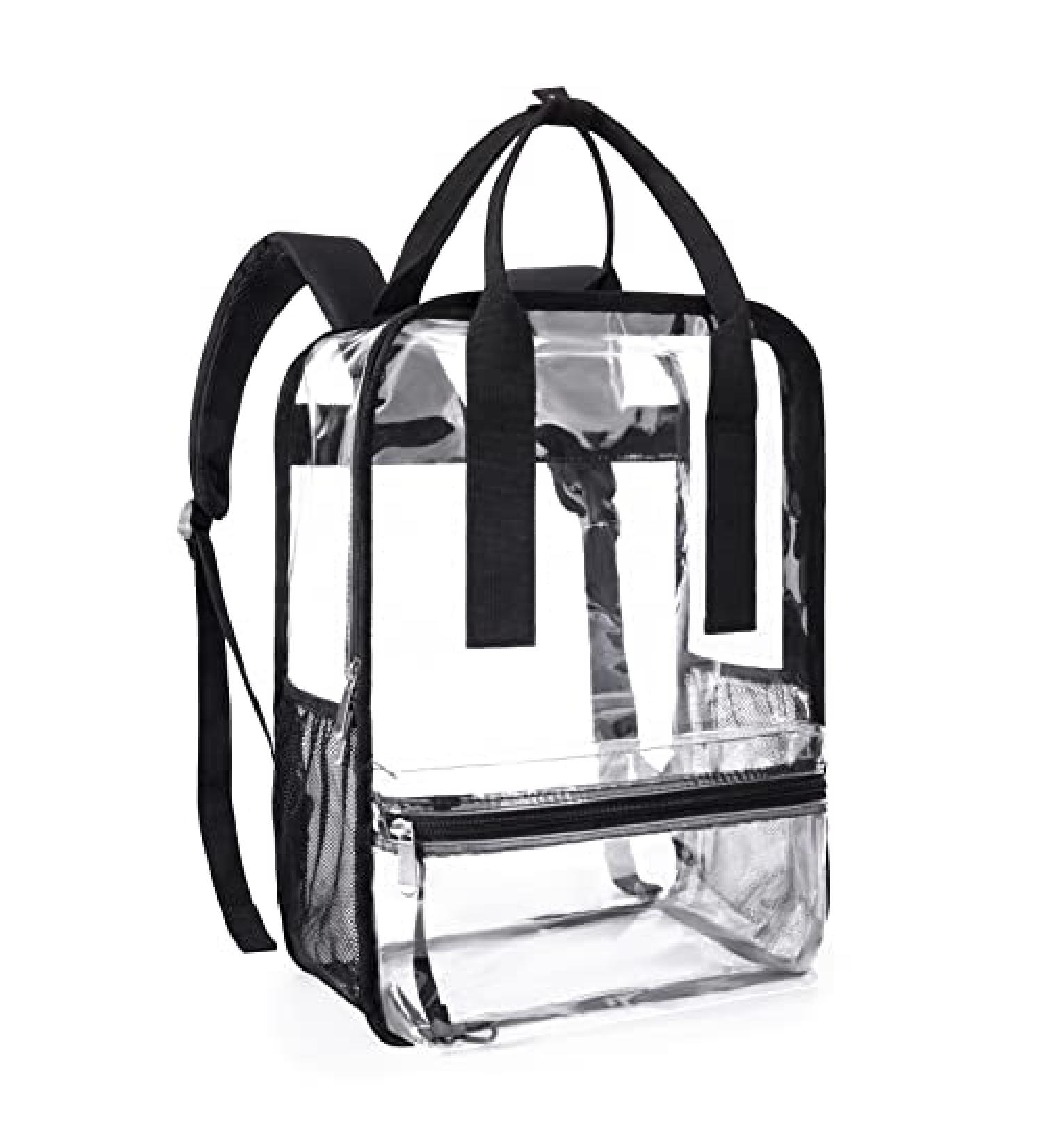 Mommore Heavy Duty Clear Backpack | Durable See Through Bookbag for School Work | Large, Black - Buy Online on GoSupps.com