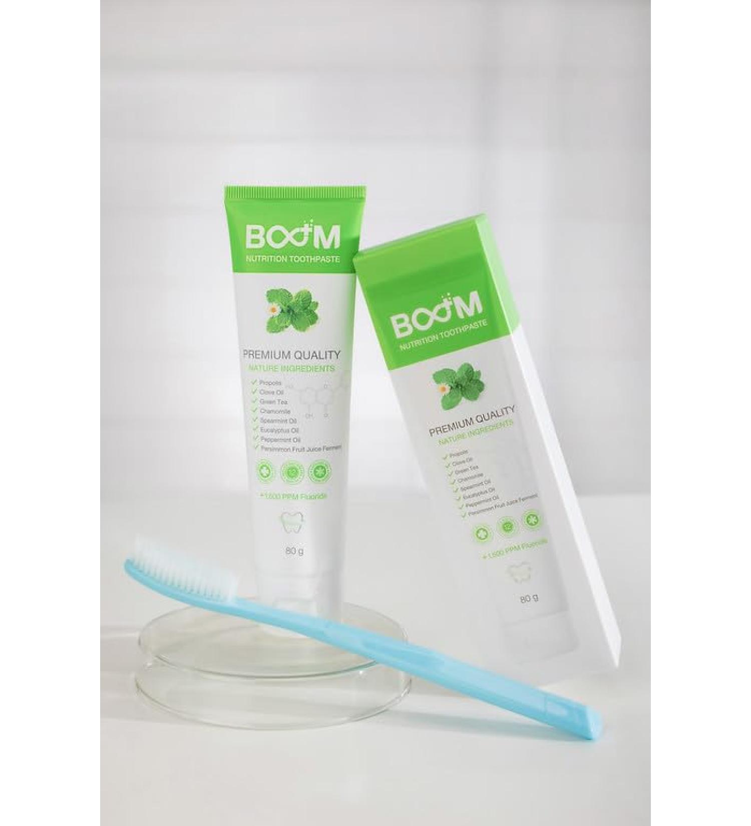 Buy Boom Nutrition Natural Toothpaste - 80g | Eco-Friendly Ingredients for Healthy Teeth - Buy Online on GoSupps.com