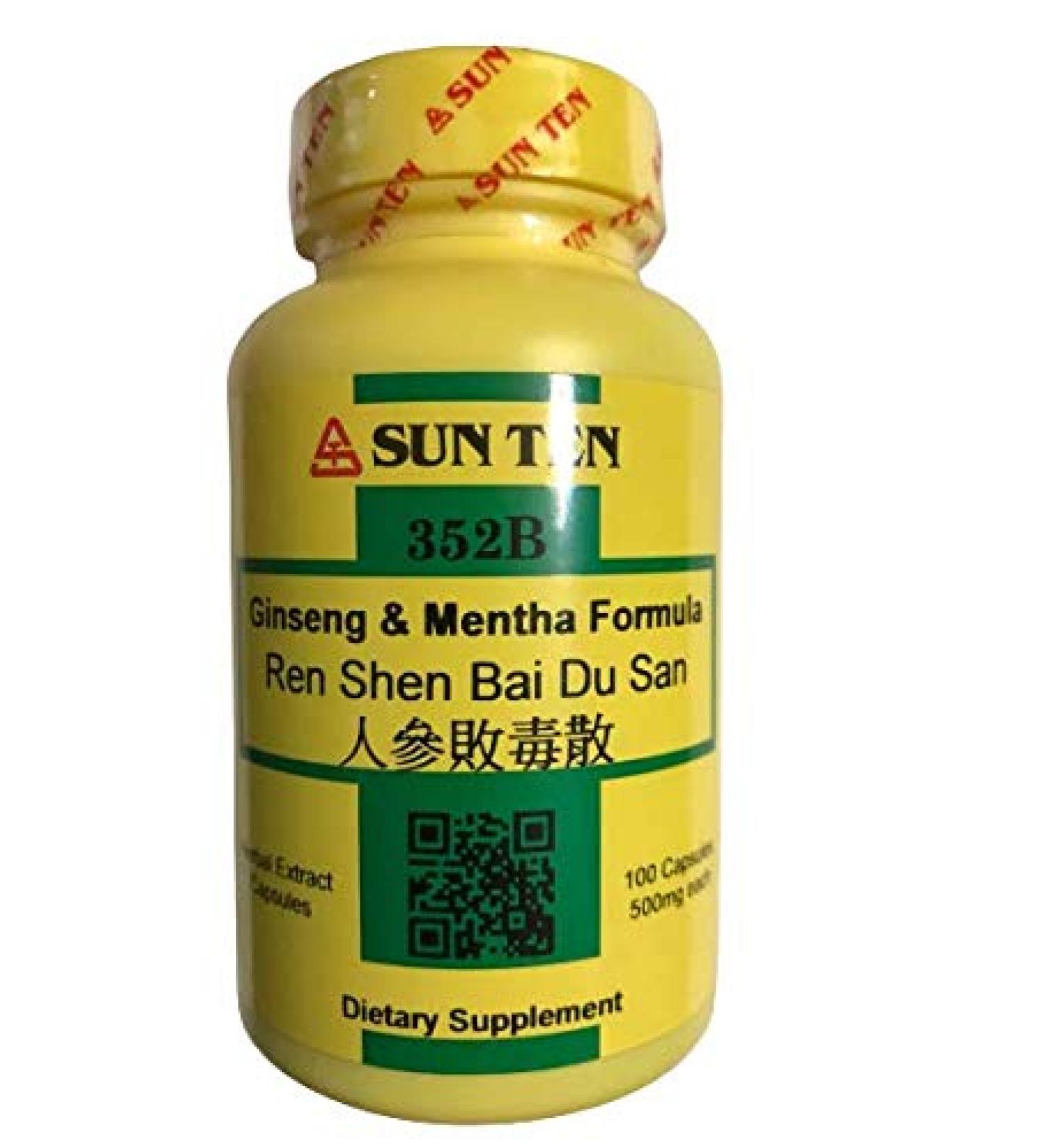 Sun Ten - Ginseng and Mentha Formula Capsules (Ren Shen Bai Du San)