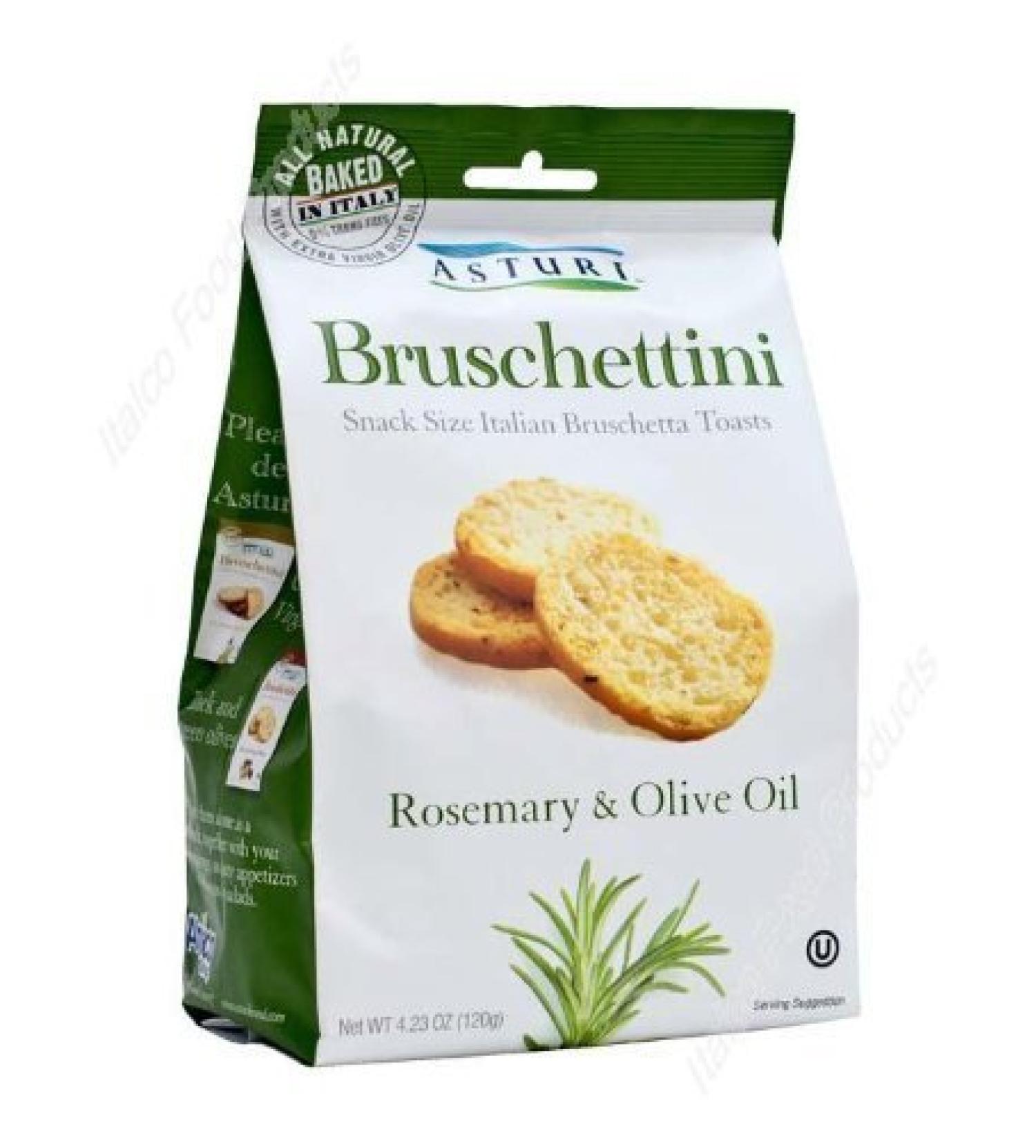 Asturi Rosemary & Olive Oil Bruschettini (Pack of 4 bags) by Asturi