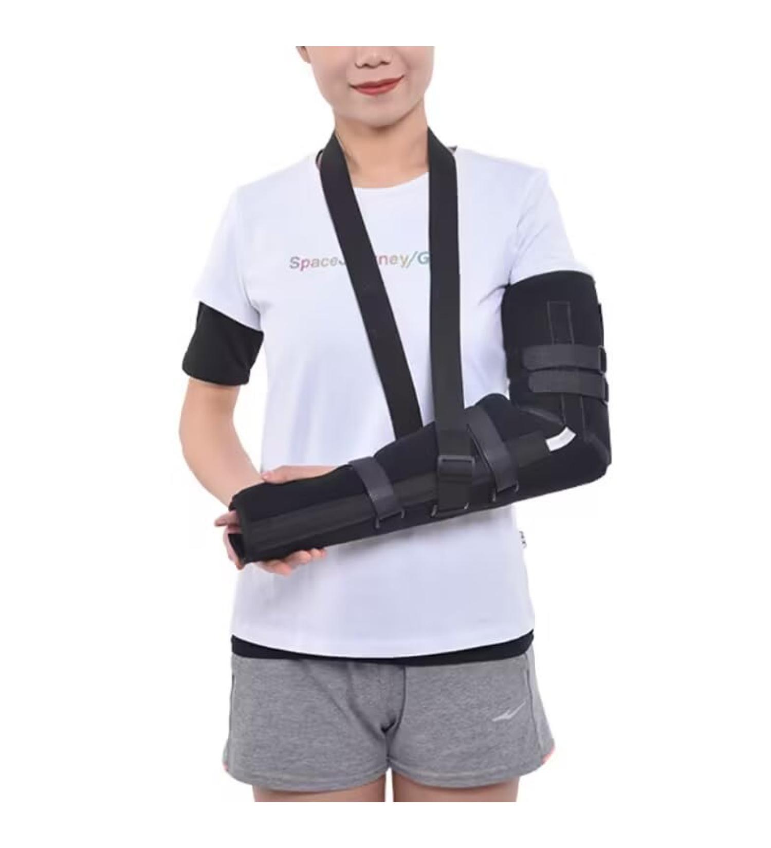 Arm Sling Shoulder Immobilizer with Waist Strap Sling for Arm Shoulder Elbow Wrist Injury Torn Rotator Cuff Support Broken & Fractured Bones Fits for Left Right Arm