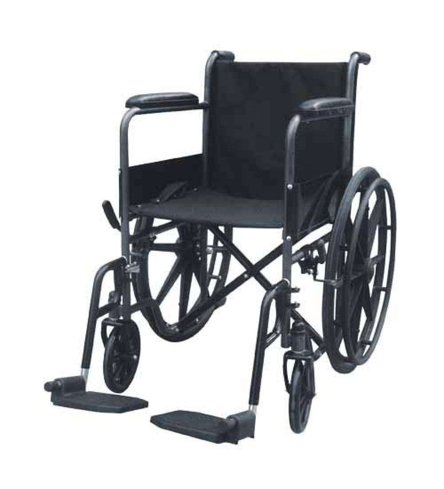 EZee Life Folding Economy Wheelchair 18" Seat Width Removable Swing Away Footrest Maximum User Weight Capacity - 300lbs Overall Width - 25.5" (18" Seat Width) See Below for Detailed Specifications 45 cm (Pack of 1) - Buy Online on GoSupps.com