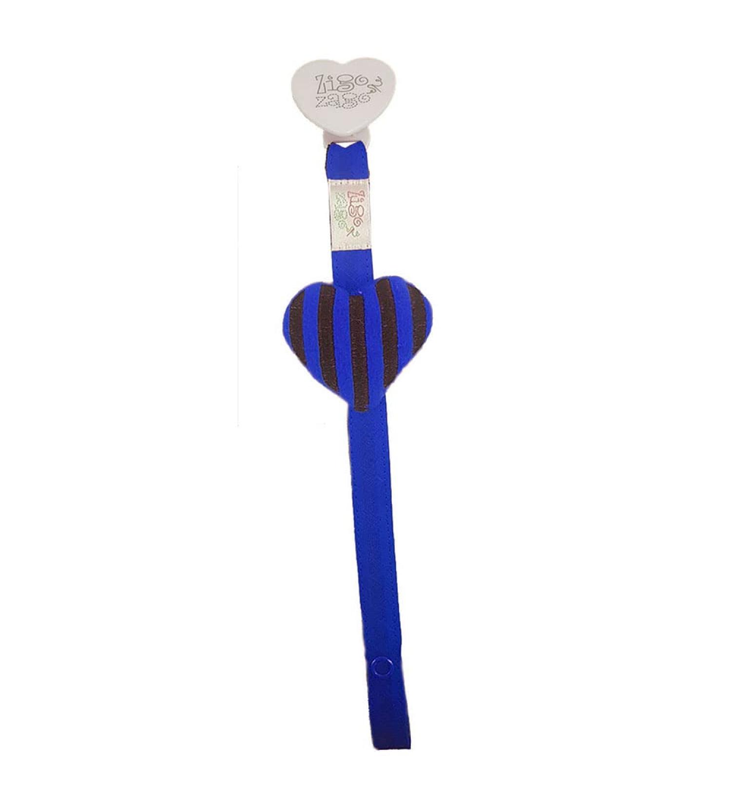 Zigozago Black and Blue Heart Pacifier Chain - Stylish & Functional Baby Accessory for International Shipping - Buy Online on GoSupps.com