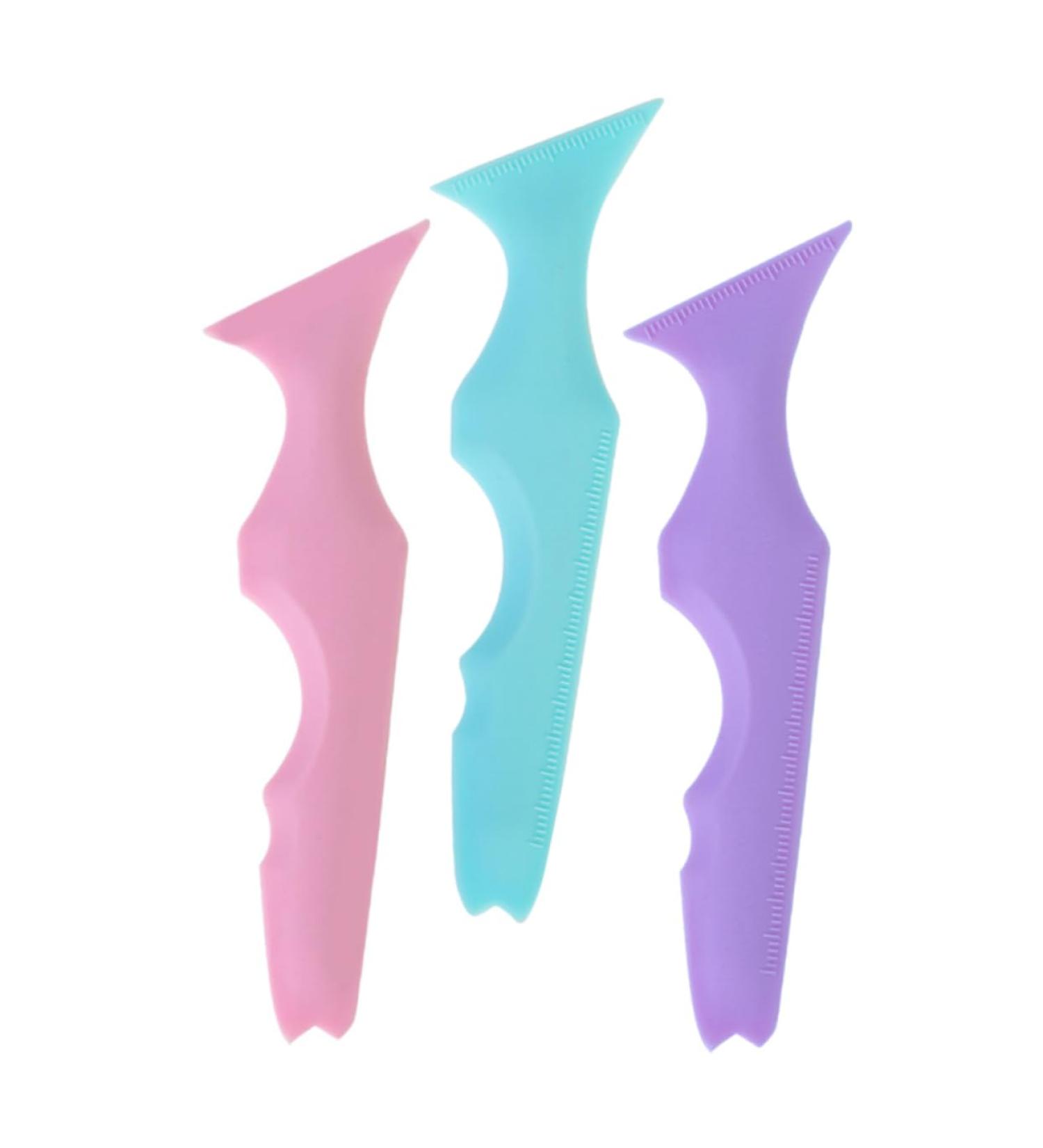 Angoily 3pcs Silicone Beauty Ruler Lash Mascara Purple Eyeshadow Mascara Drawing Aid Girl Makeup Tools Face - Buy Online on GoSupps.com