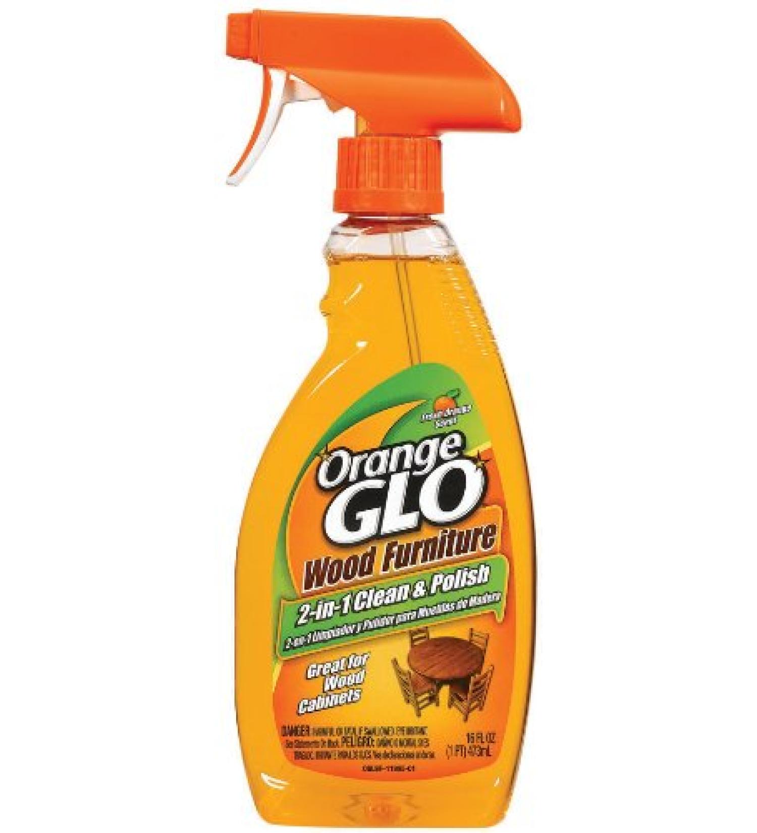 Orange Glo Wood Furniture 2-in-1 Clean and Polish Spray, 16 Ounce (Pack of 2) 16 Fl Oz (Pack of 2)