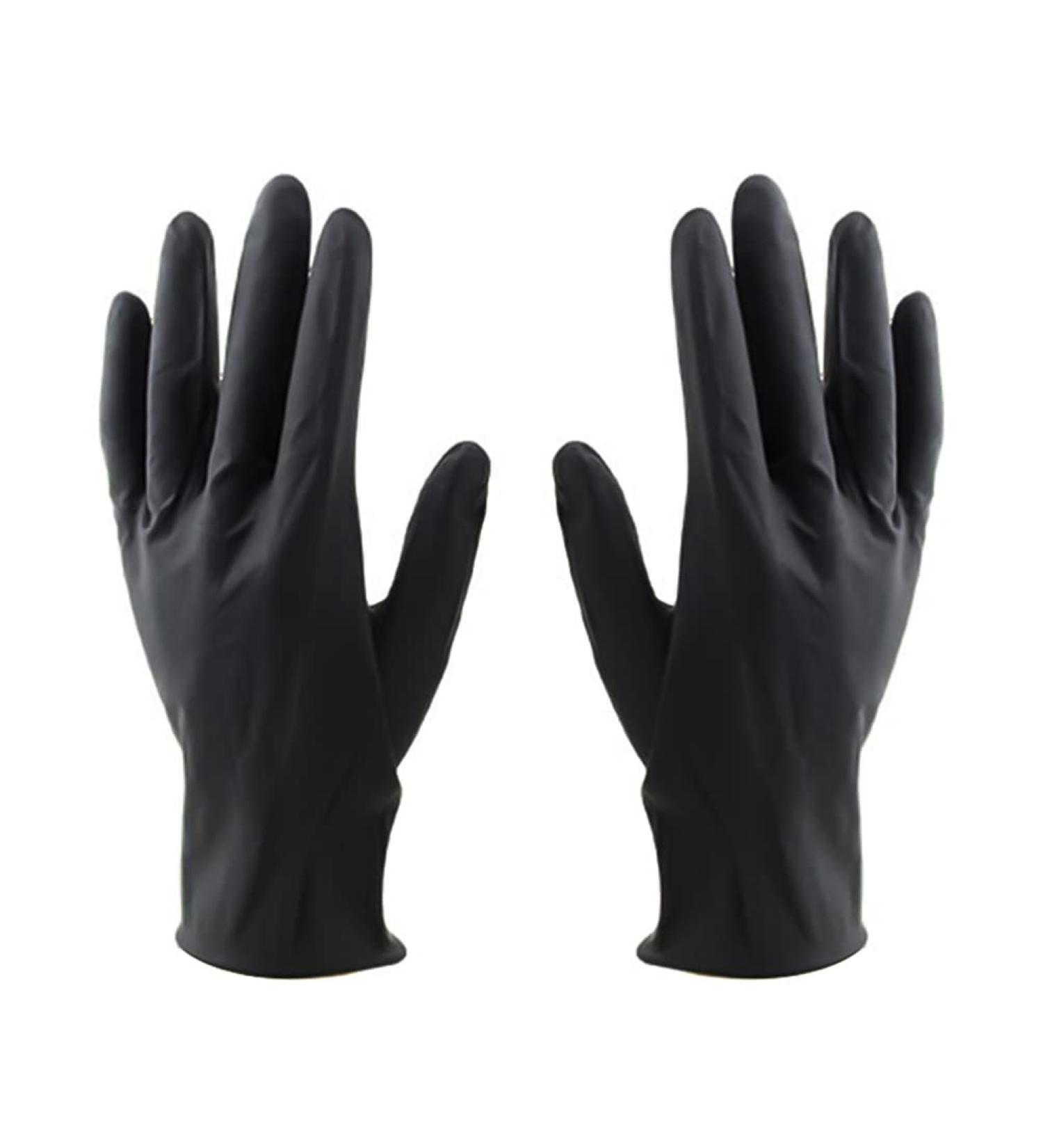 Buy Minkissy 10-Piece Reusable Black Latex Gloves - Ideal for Salon Hair Coloring Food Processing & Household Cleaning - Medium Size - Buy Online on GoSupps.com
