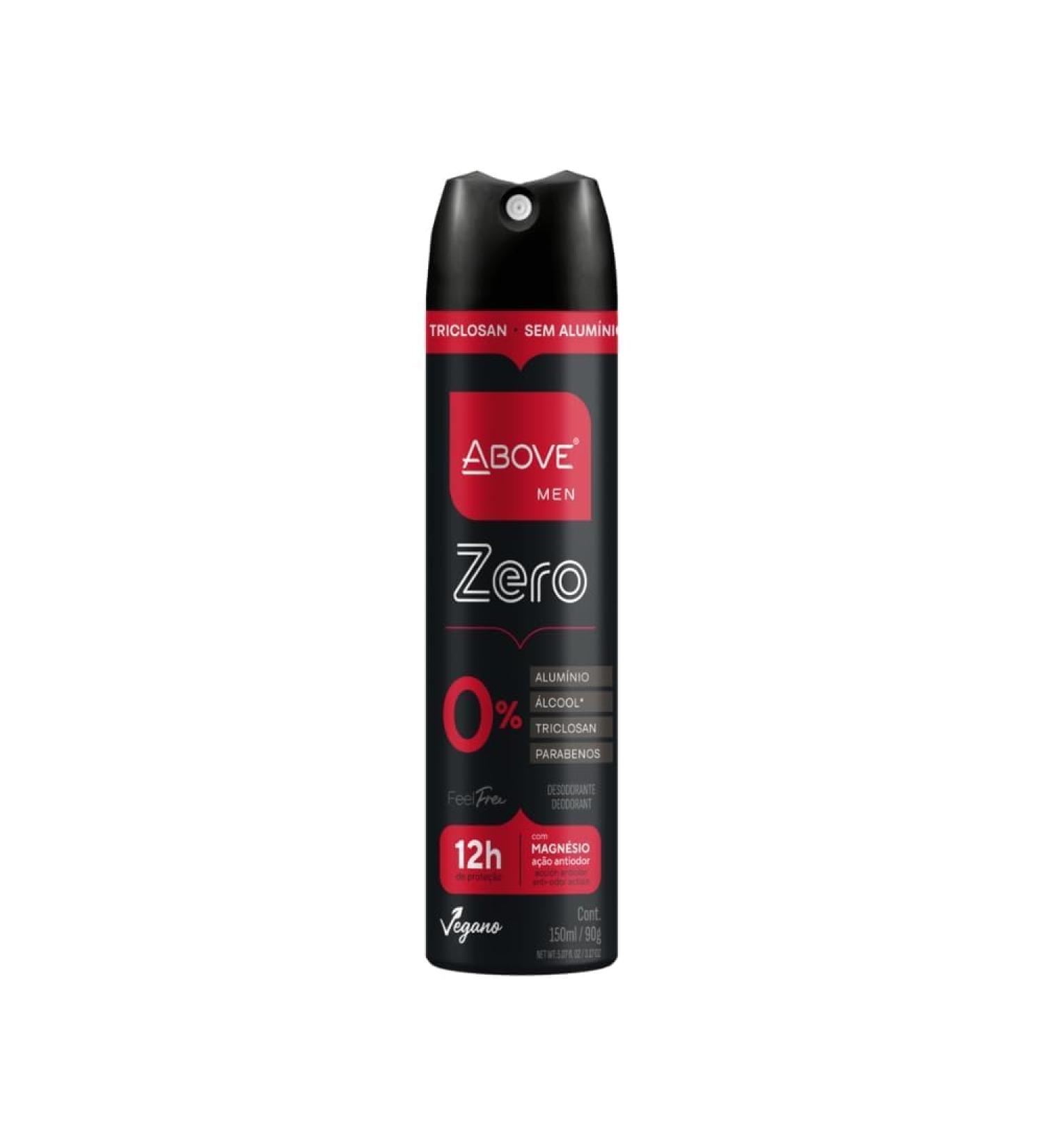 ABOVE Feel Free Zero 3.17 oz - Spray Deodorant for Men - 12-Hour Protection - No Stain - Dry Spray - Aluminum Free Deodorant Spray - Cruelty-Free
