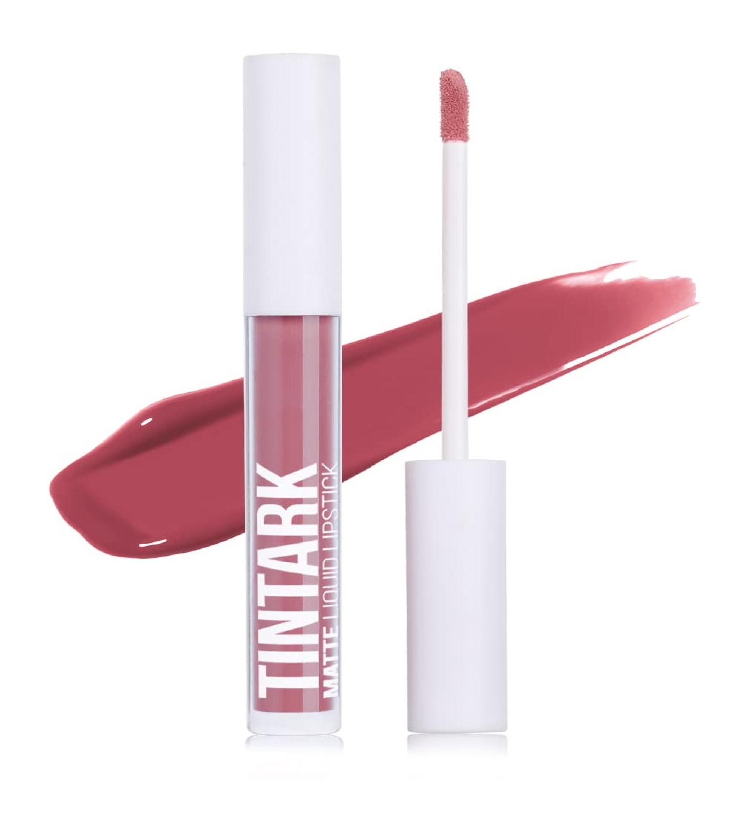 Tintark Matte Liquid Lipstick - Red Nude Peach Pink Rose Mauve Shades - Longwear Lip Stain Glaze Gloss with Velvet Feel - 04 Nude But Not Mute - Buy Online on GoSupps.com