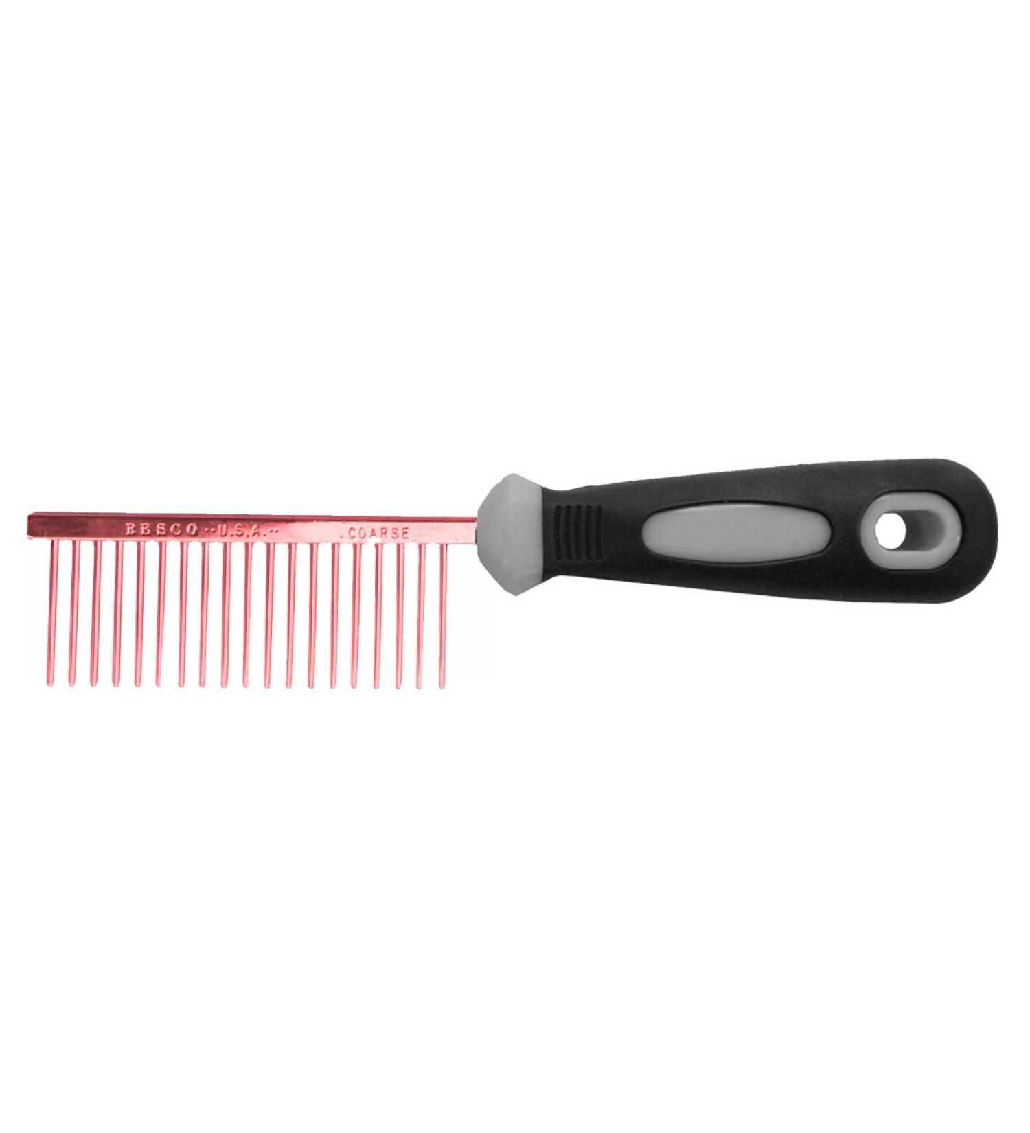 Resco Professional antistatic comb for dogs and cats for fur care steel pencils rough tooth spacing Candy Red (PF0670) Coarse Candy red