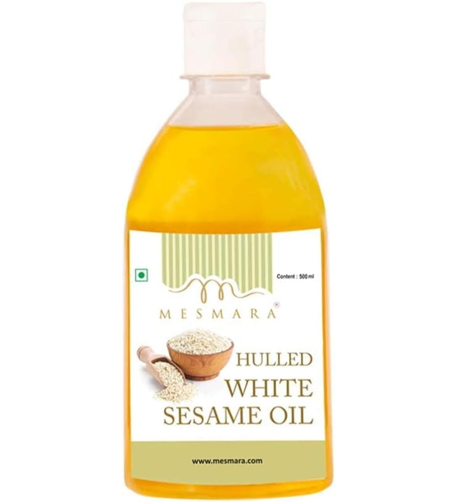 QURA Cold Pressed Hulled White Sesame Oil (Virgin Chekku/Ghani) - 500 ml