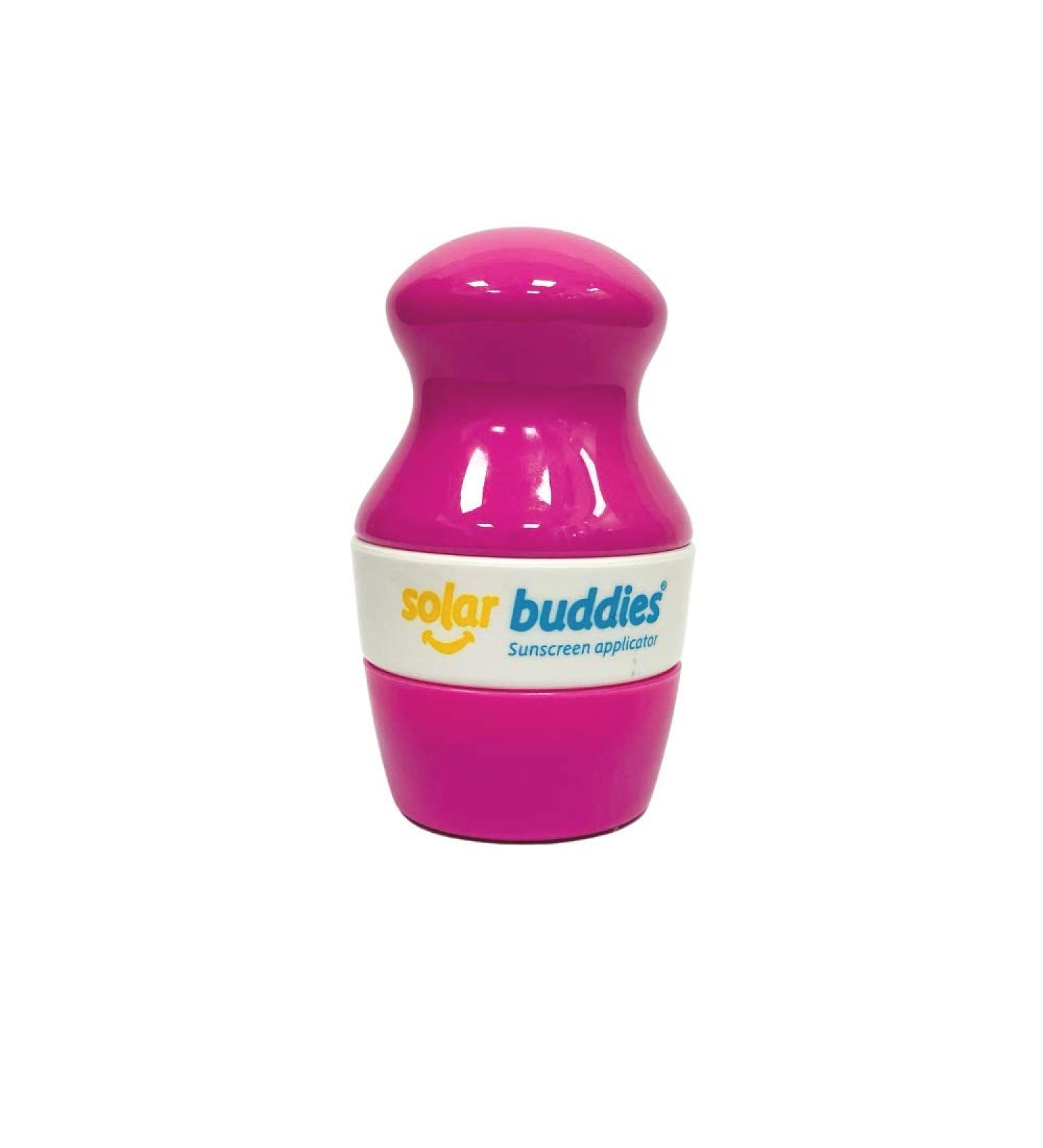 Pink Solar Buddies Refillable Roll-On Sponge Applicator | 100ml Travel Size Sunscreen & Lotion Holder for Kids & Adults - Buy Online on GoSupps.com