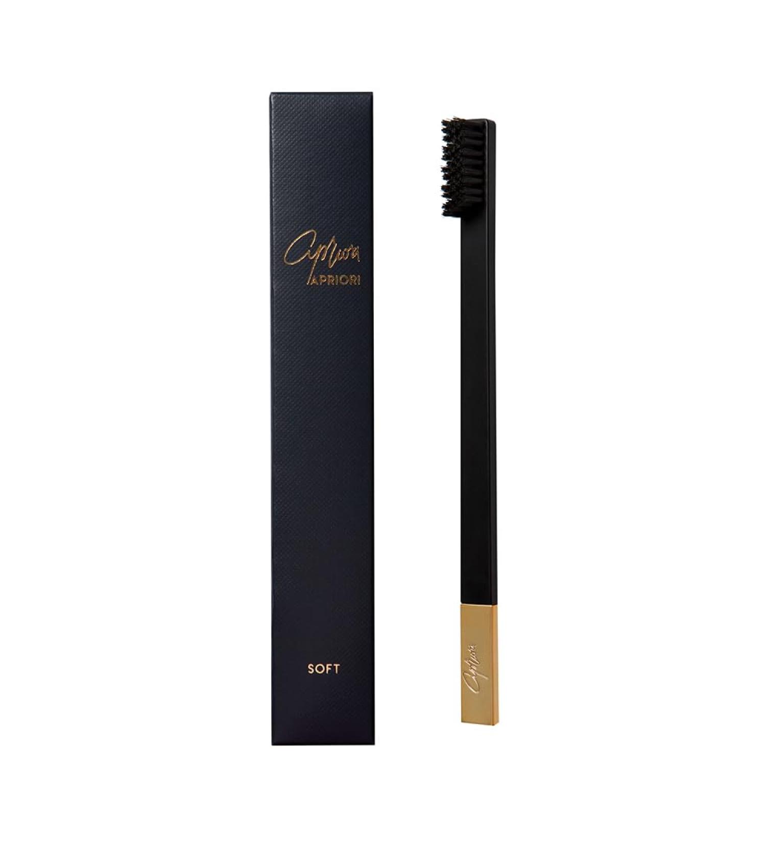 Apriori Eco-Friendly Manual Toothbrush - Soft Bristles Ergonomic Design Travel-Friendly FDA & ISO Certified - Black Gold - Buy Online on GoSupps.com