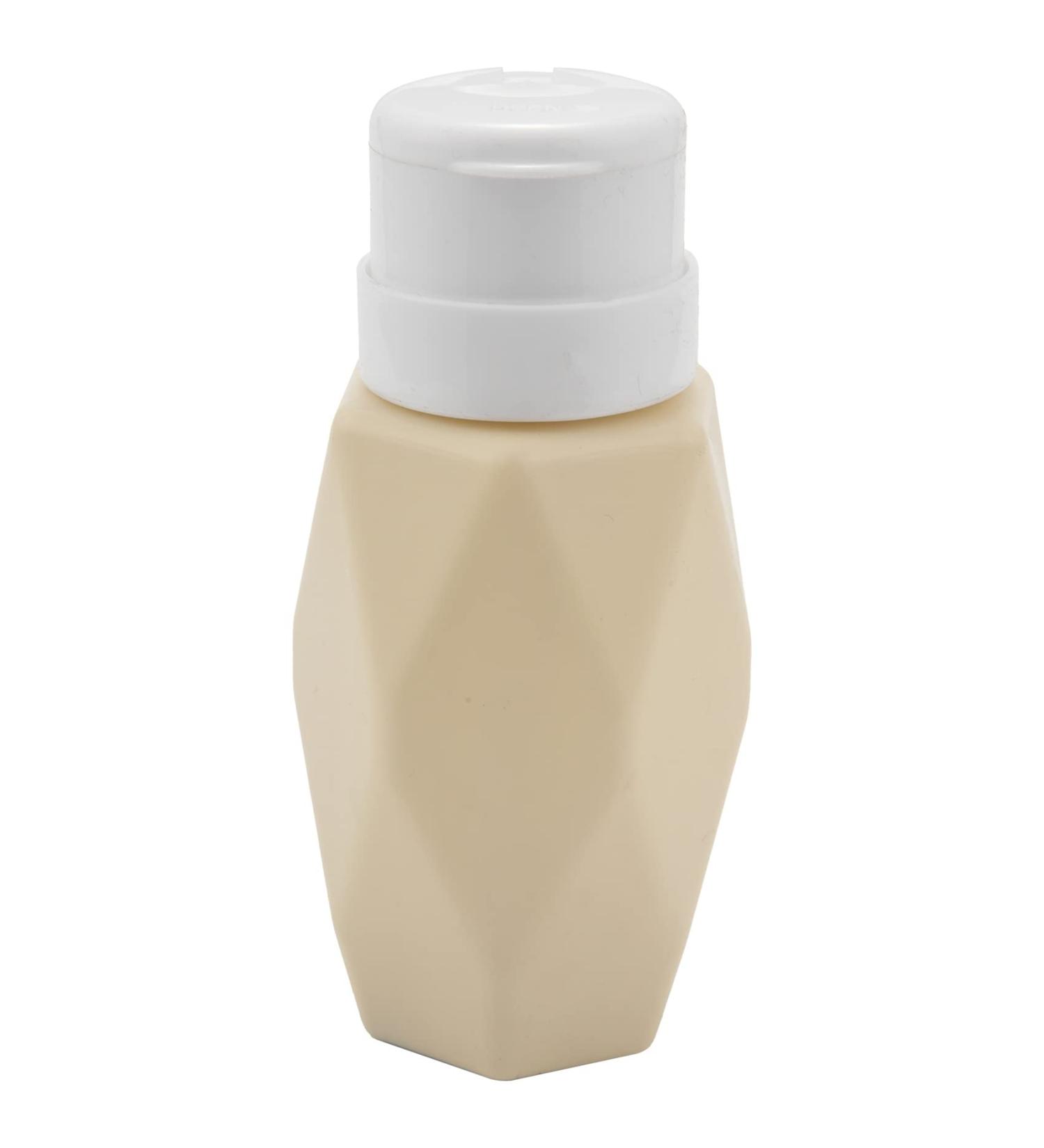 Desikixudy Beige Nail Art Pump Dispenser Empty 200ML Bottle Acrylic Gel Polish Remover Cleaner Liquid Container Storage Manicure Tool - Buy Online on GoSupps.com