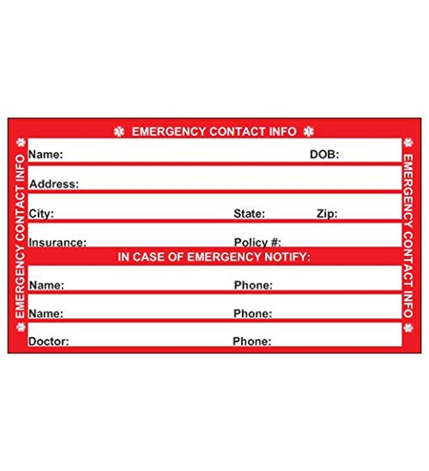 Emergency Medical Condition Wallet ID Card - Self-Laminating Pouch (Red) | International Shipping Available - Buy Online on GoSupps.com