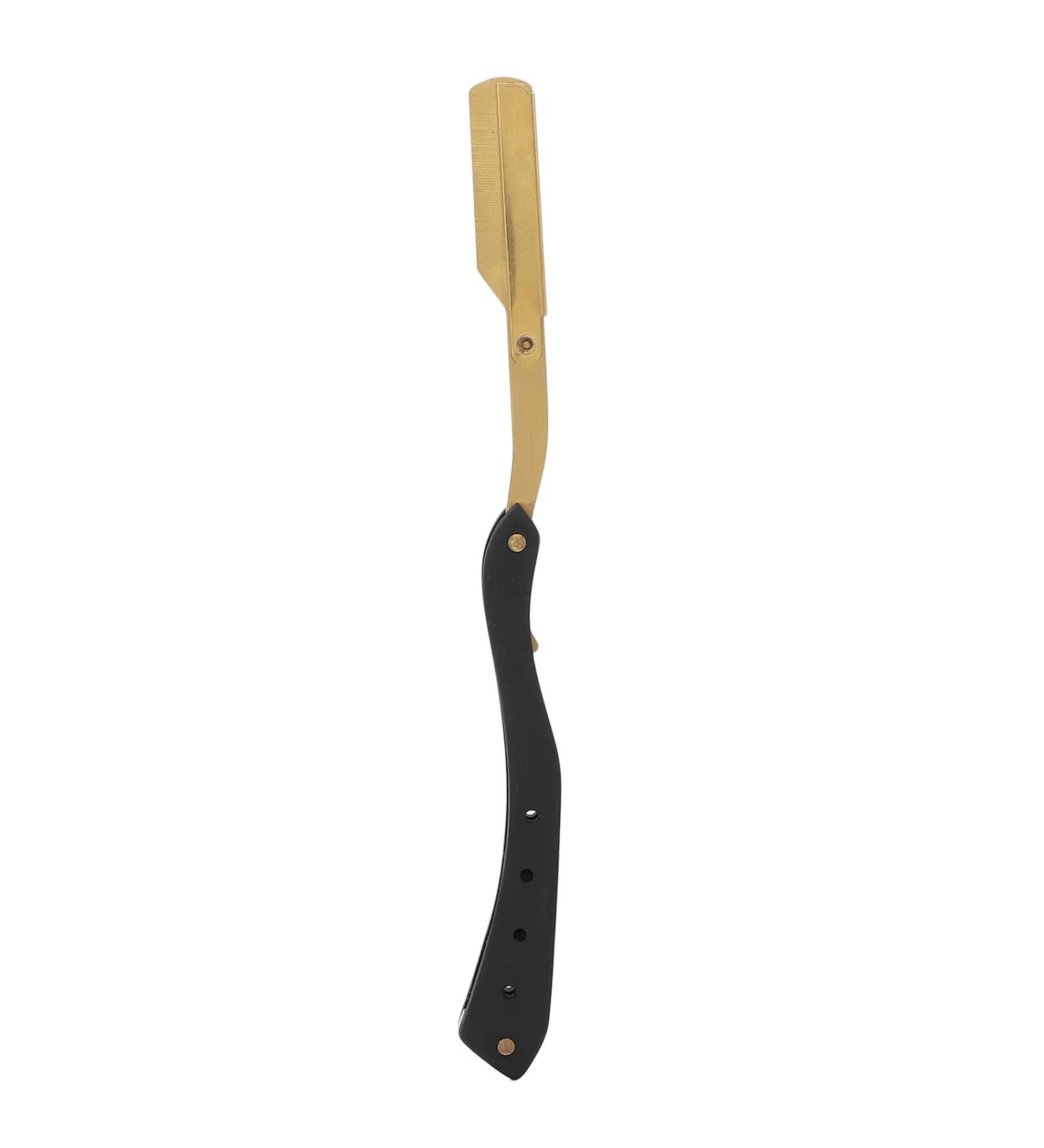 SYH & AQYE Stainless Steel Eyebrow Holder | Foldable Manual Razor for Men | Multi-Purpose Dermaplaning Tool | Gold Facial & Eyebrow Razor - Buy Online on GoSupps.com