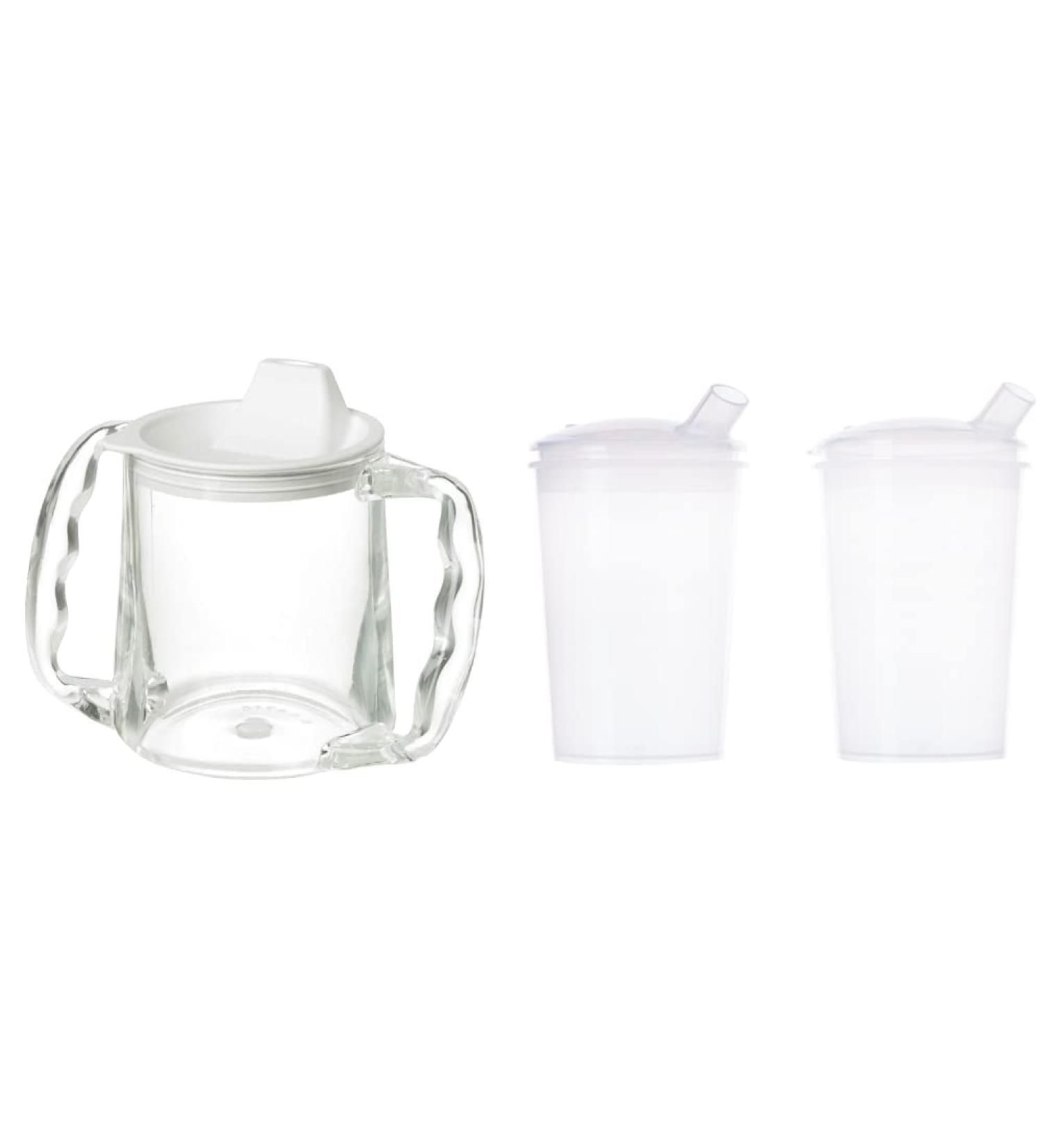 Homecraft Caring Mug - Two Handle Easy Grip Portable Travel Mug 300ml - Spill Resistant with Large Spout Opening for Children, Elderly, and Disabled Users - Non-Retail Packaging - Buy Online on GoSupps.com