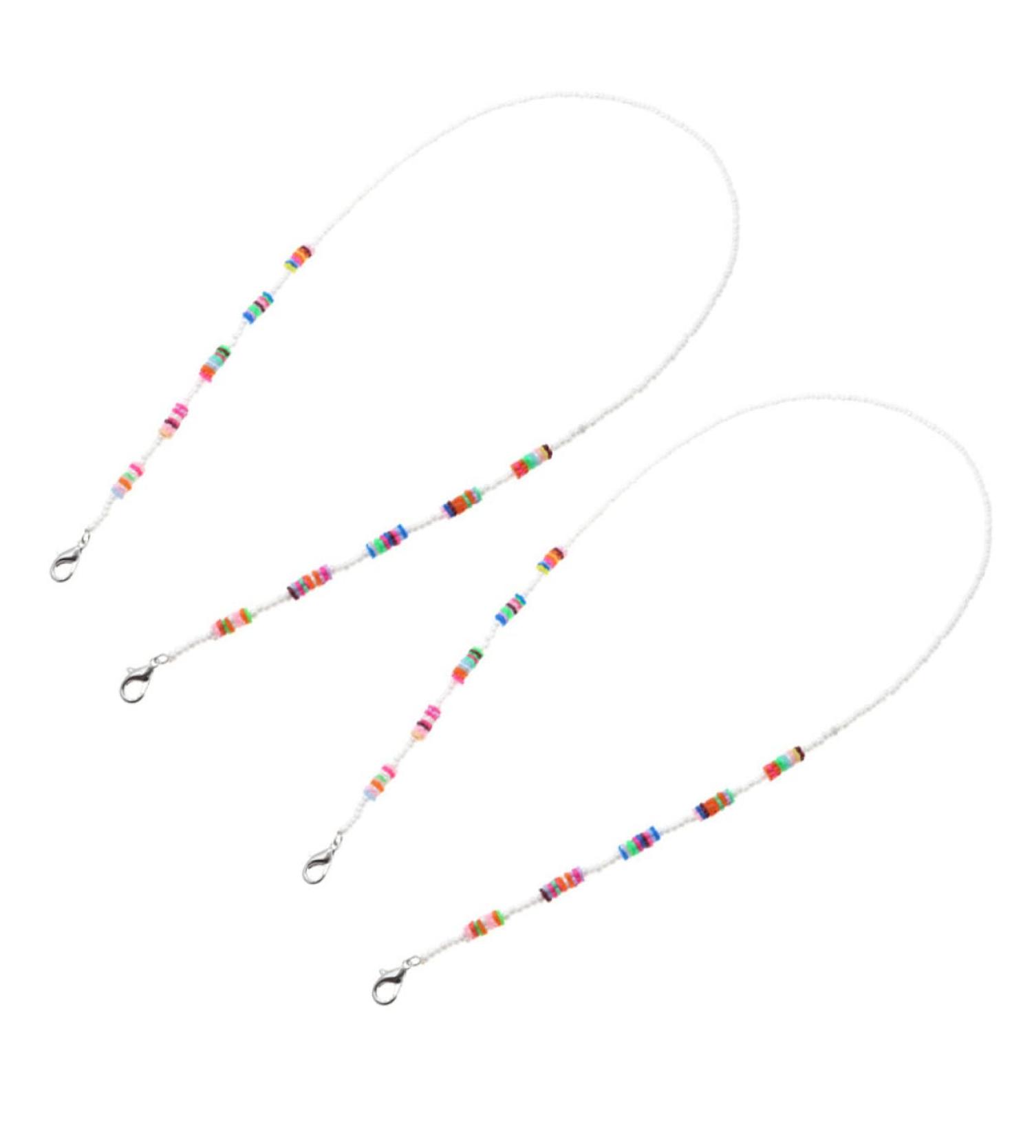 Minkissy 2-Pack Anti-Drop Chain for Kids Glasses - Soft Acrylic Lanyard and Masking Band for Elementary School Ideal for Glasses and Face Masks - Buy Online on GoSupps.com