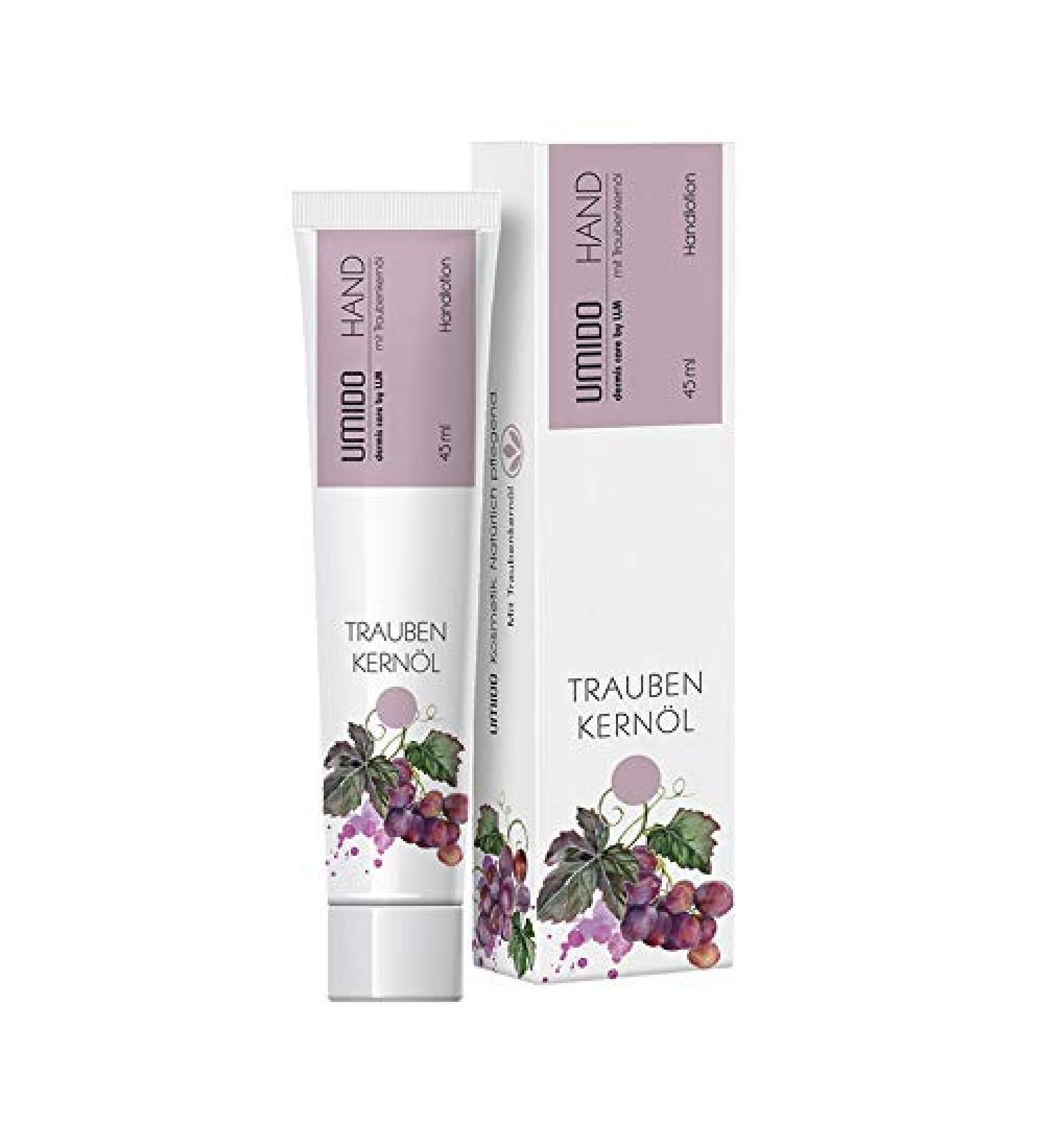 1x UMIDO hand lotion 45 ml grape seed oil | hand cream | cream | care cream | lotion | skin care | hand care 45 ml (1 pack)