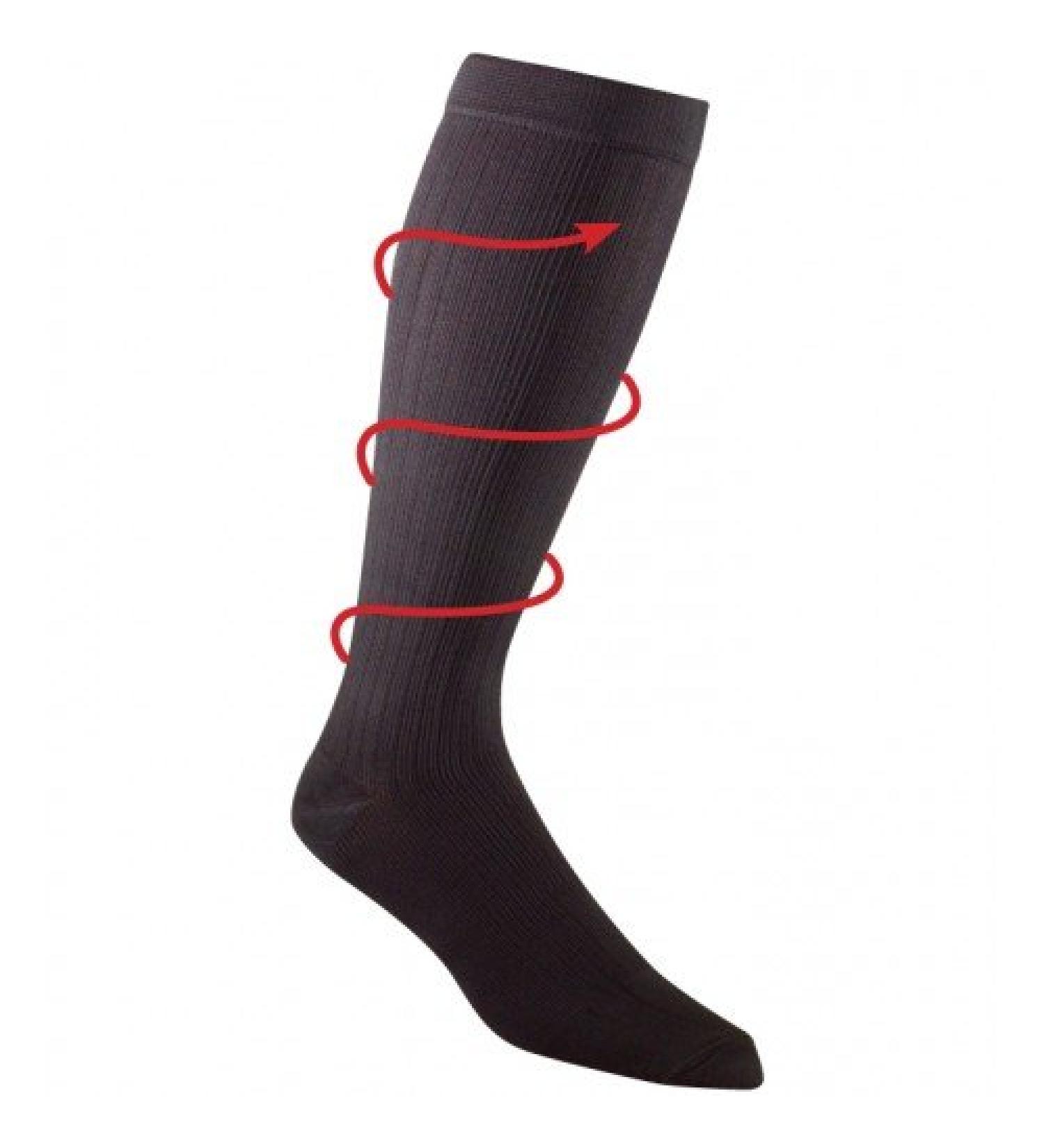 Men's Executive 20-30 mmHg Stripes Sock in Black Size: Small