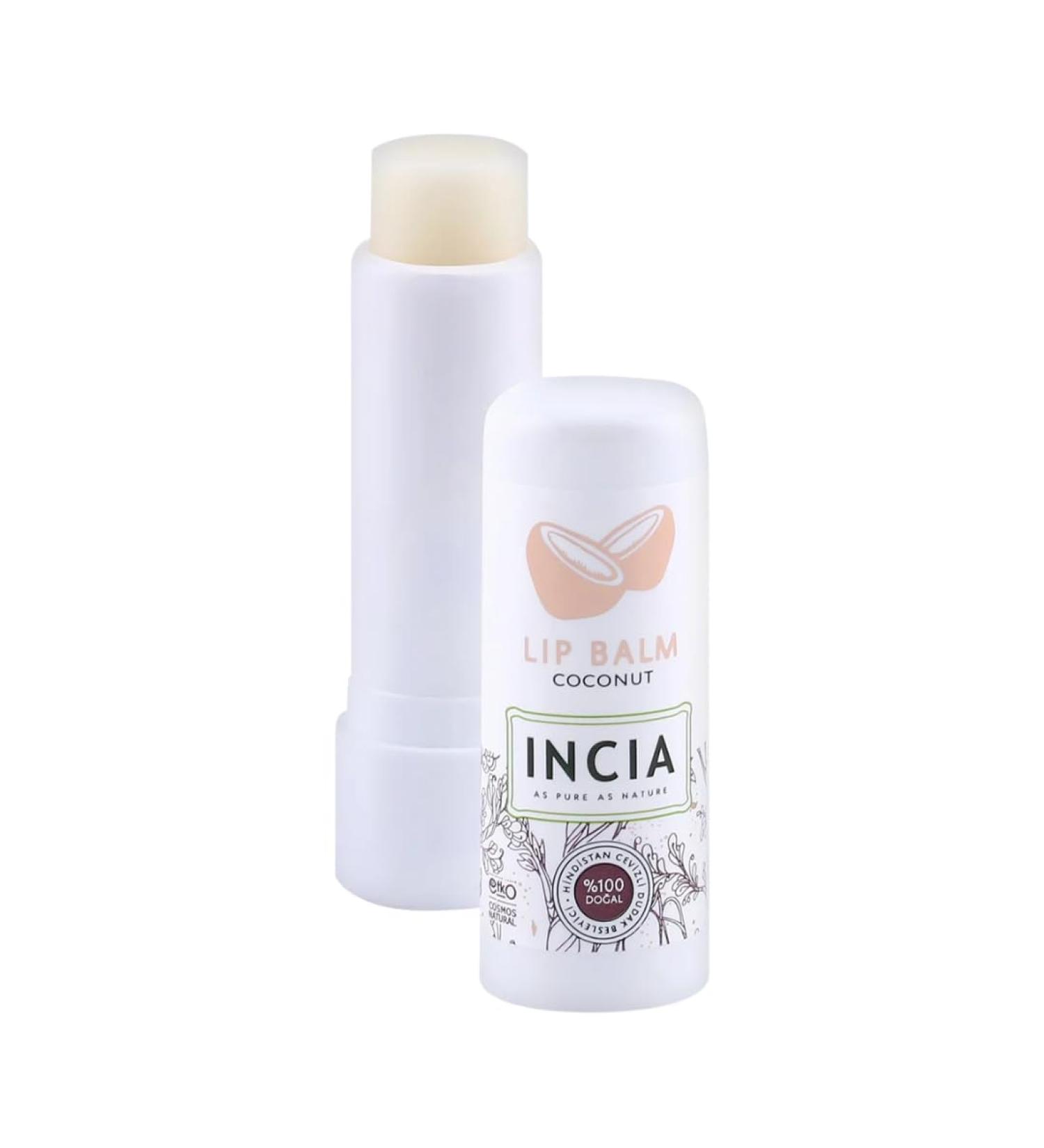 INCIA 100% Natural Coconut Shea Butter Lip Balm. Protects and Repairs Dry Damaged and Cracked Lips 6g - Buy Online on GoSupps.com