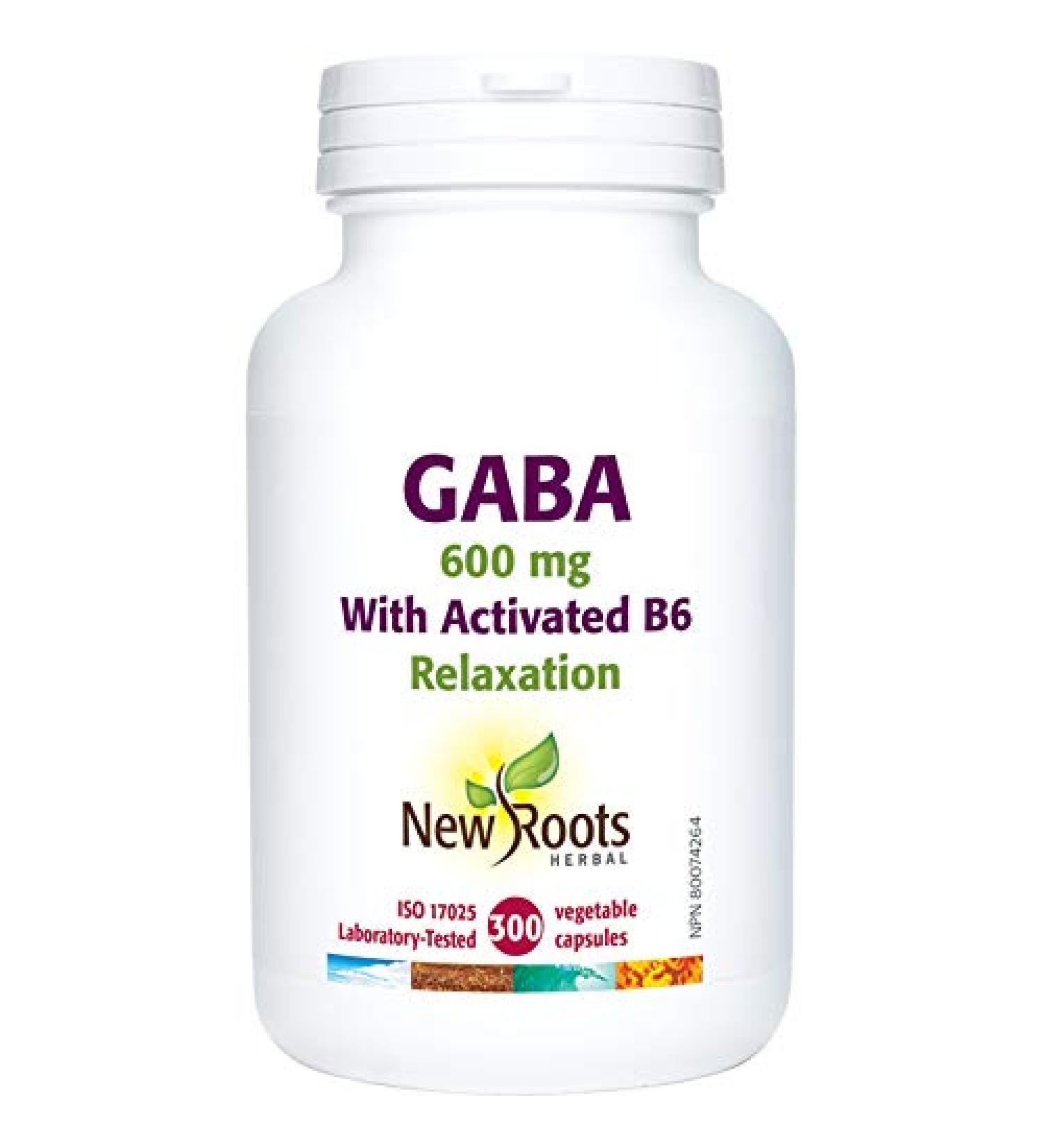 New Roots Herbal - Gaba 600mg with Activated B6-300 Capsules - Gaba Calm Mind - Relaxation and Sleep - Gaba Supplement - Nervous System Supplements - Gaba Calming Support - Gaba Capsules - Gaba Sleep 300 count (Pack of 1) - Buy Online on GoSupps.com