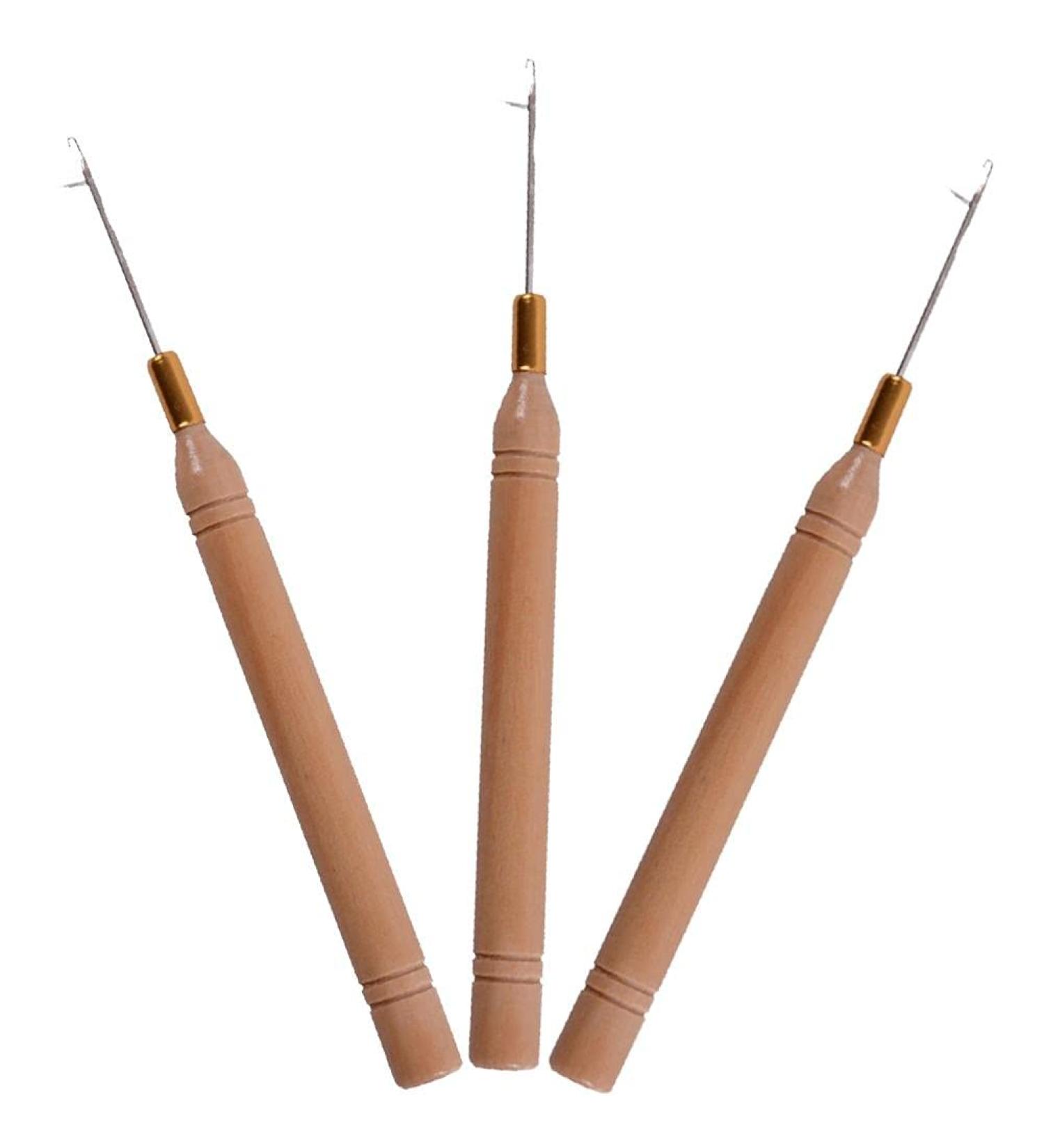 Buy Wooden Handle Hook Needle for Micro Rings Hair Extensions - Premium Hair Tools for Easy Application - Buy Online on GoSupps.com