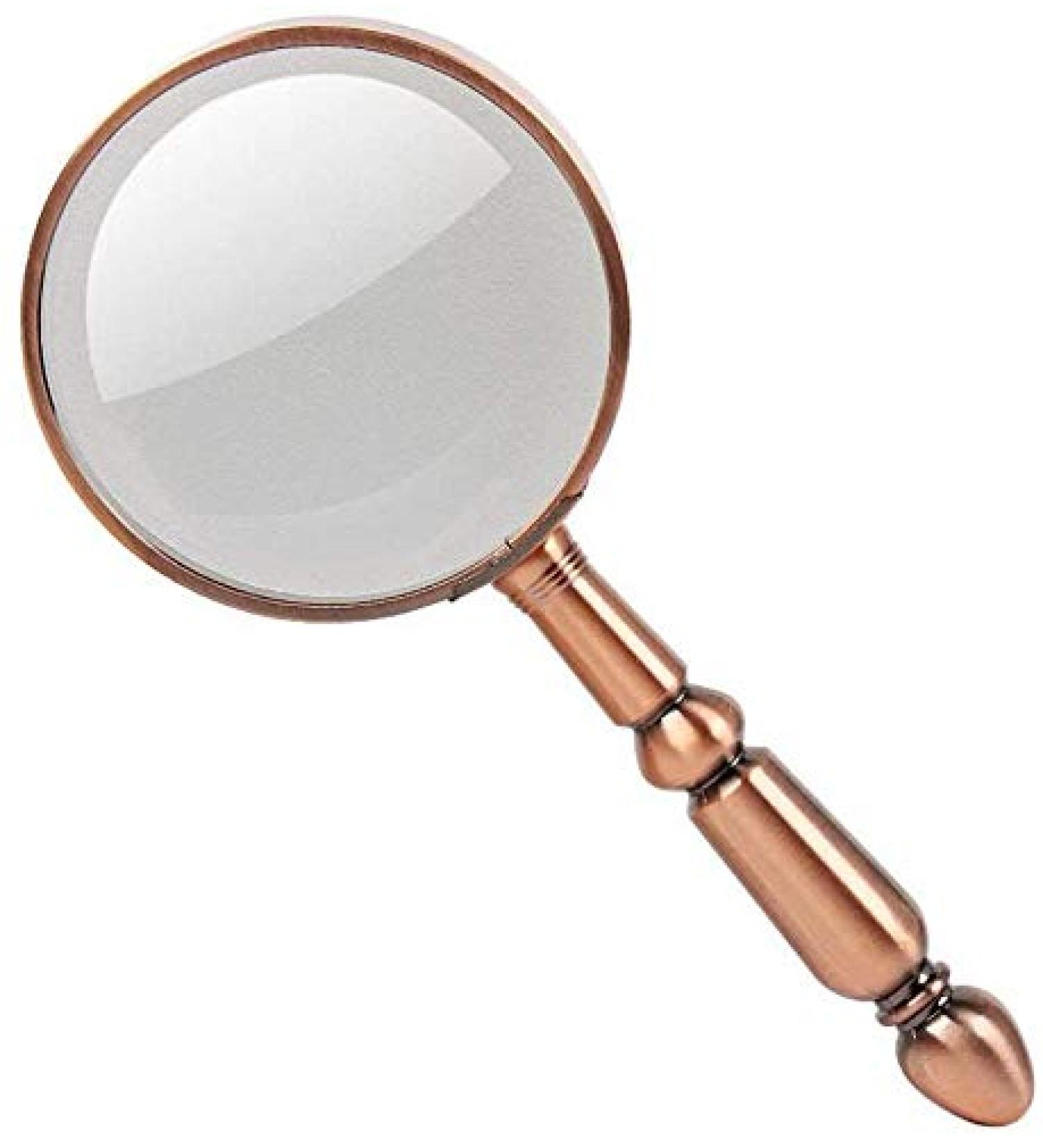 Magnifying Glasses Vision aids Reading Magnifying Glass Hand Held Bronze Metal Retro Reading Newspaper HD Optical Glass Old Man Reading Magnifying Glass Lupe Stationery Office Supplies 1PCS Better - Buy Online on GoSupps.com
