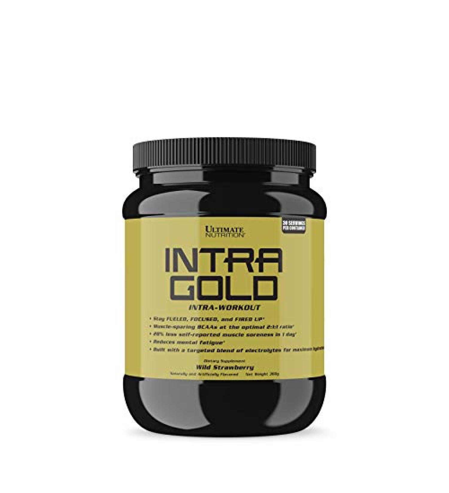 Ultimate Nutrition Intra Gold - Workout Energy Supplement with Electrolytes Carnitine & Ornithine | 30 Servings | Wild Strawberry Flavor - Buy Online on GoSupps.com