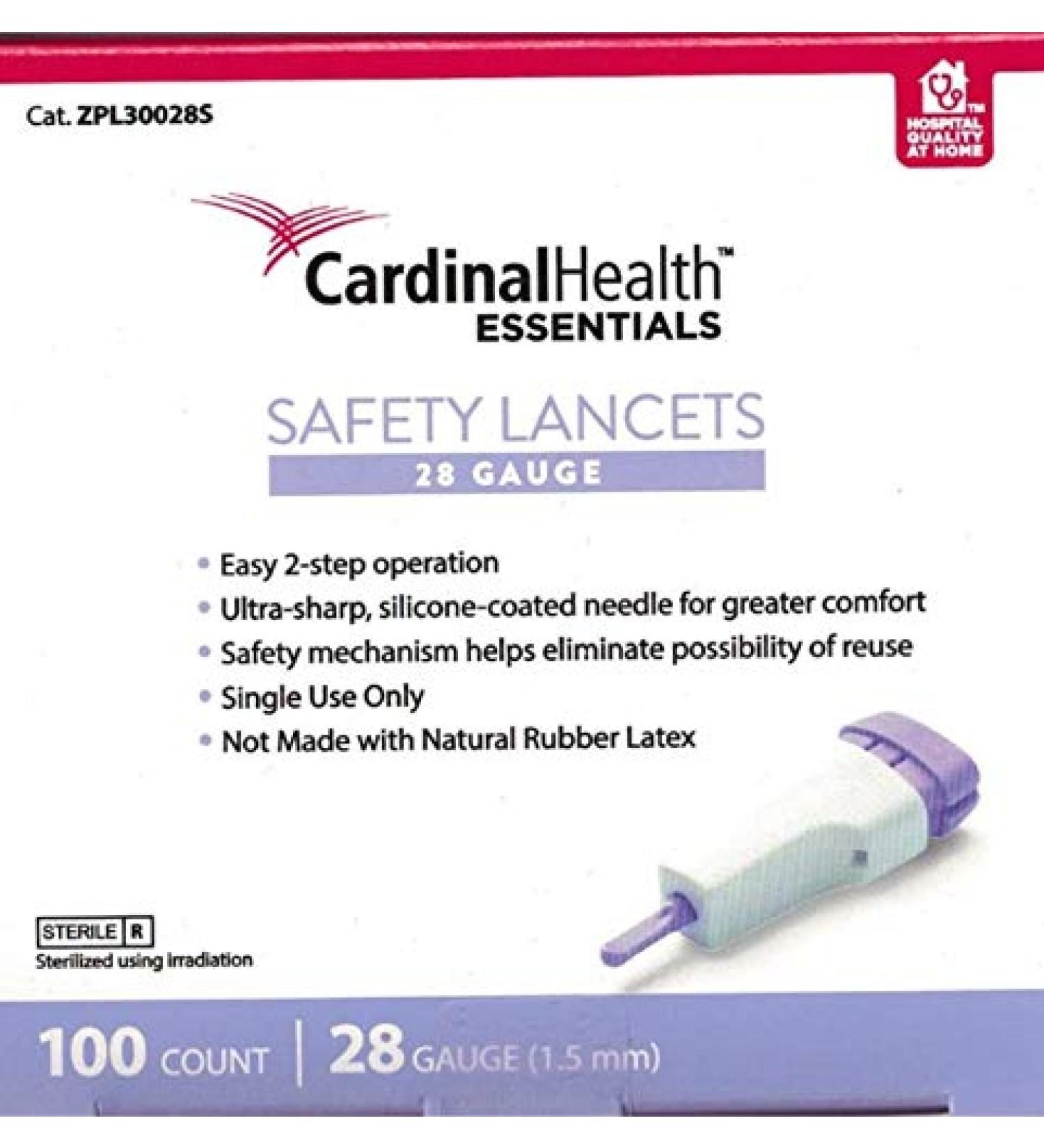 ZPL30028S - ReliaMed Safety Lancet 28G (100 count)