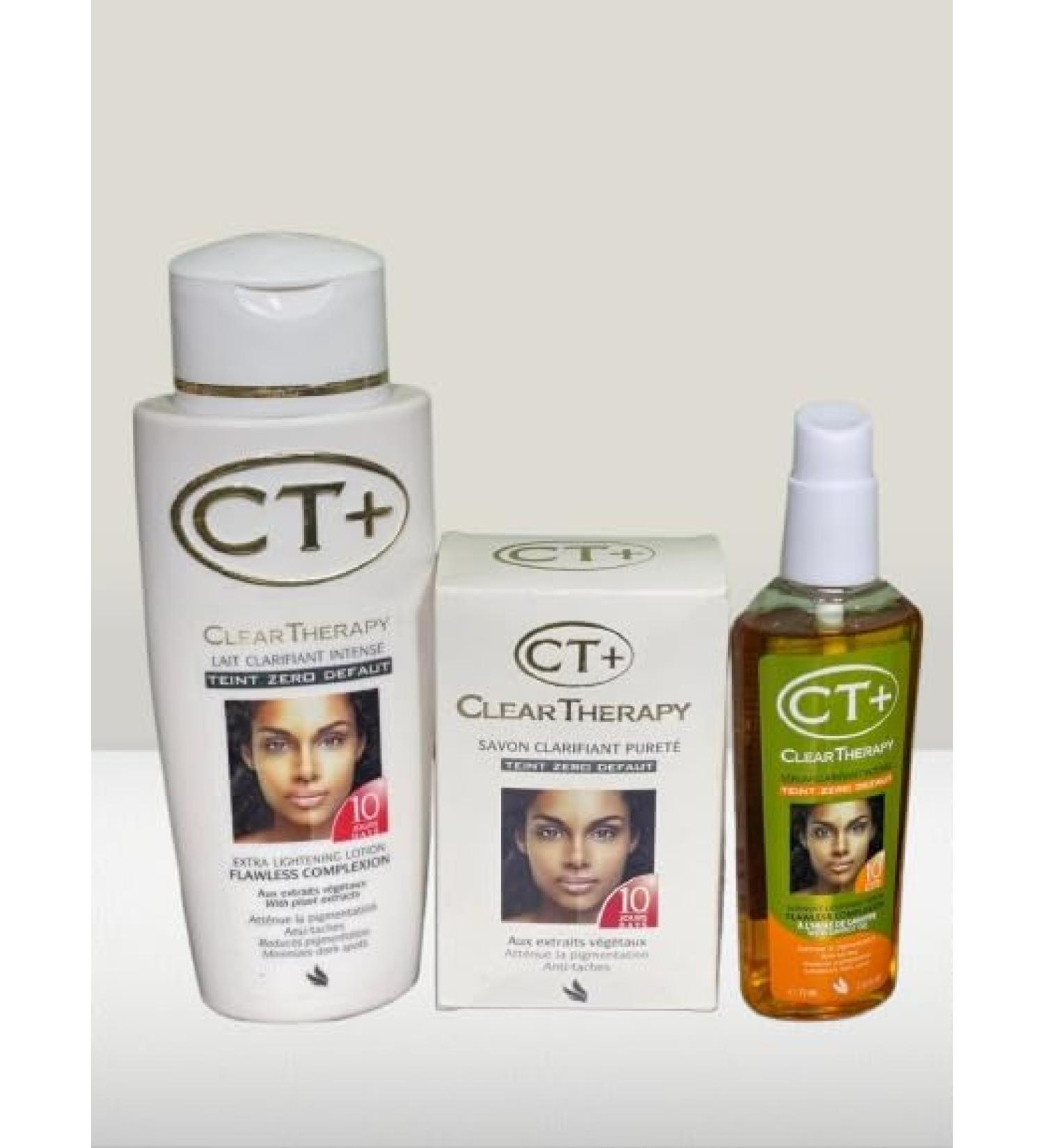 CT+ Clear Therapy Skin Lightening Set 3-Piece Beauty Kit with Lotion Soap and Serum 10 Day Treatment - Buy Online on GoSupps.com