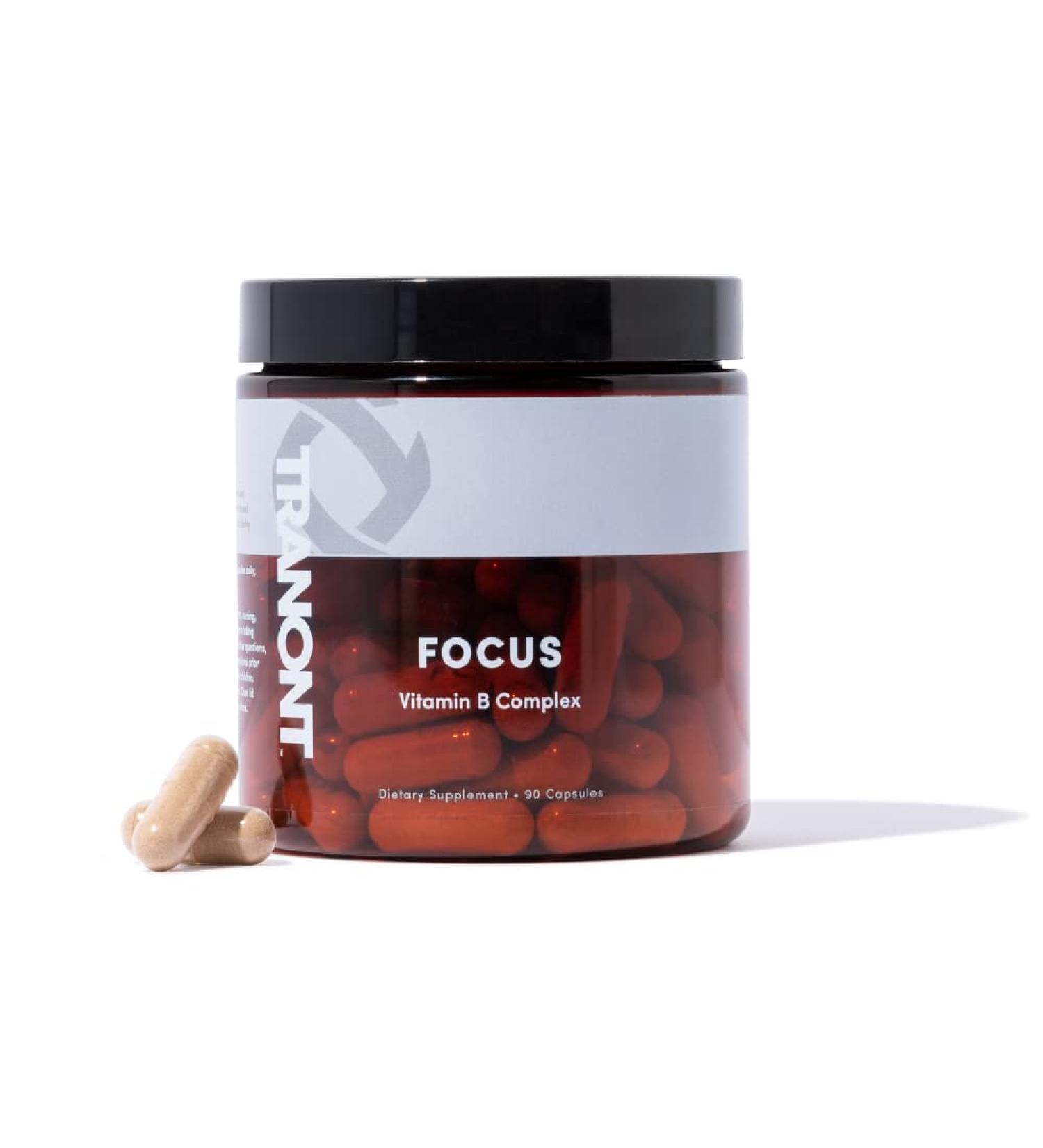 Tranont Focus B Complex Vitamin Supplement - 90 Capsules - Super B-Complex Pills - Buy Online on GoSupps.com