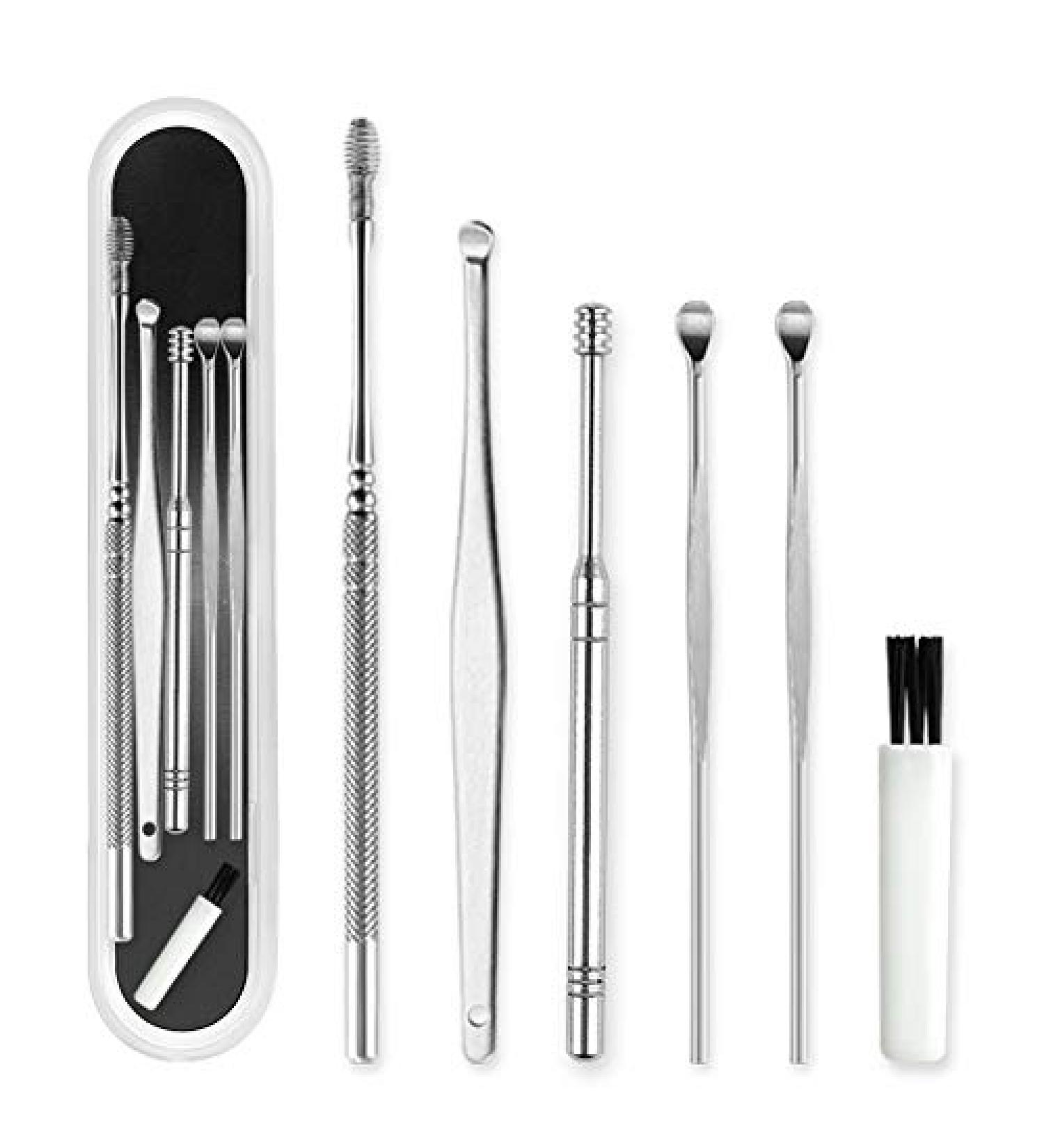 Senmubery 6Pcs Ear Pick Cleaning Set Health Care Ear Wax Remover Ear Wax Remover Curette Kit - Buy Online on GoSupps.com