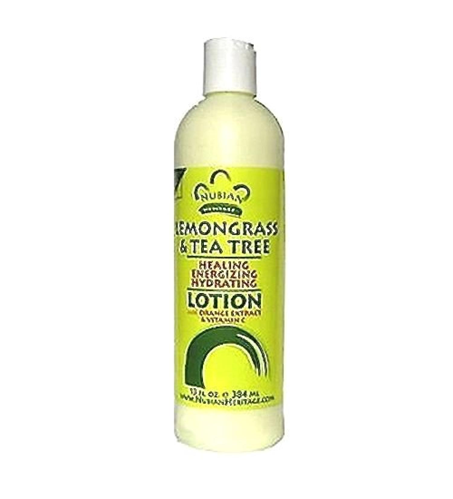 Nubian Heritage Lemongrass & Tea Tree Body Lotion, 13 Oz Lemongrass and Tea Tree 13 Fl Oz (Pack of 1)