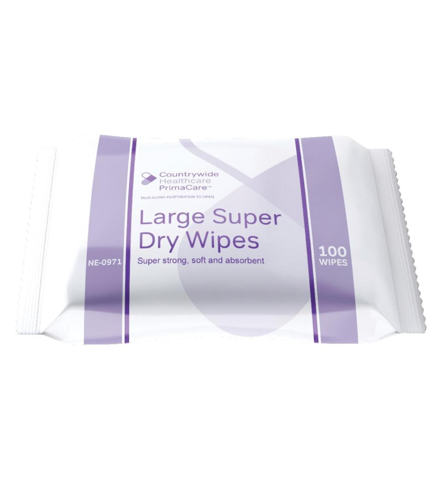 PrimaCare Large Super Dry Wipe (100 wipes) white 100 wipes