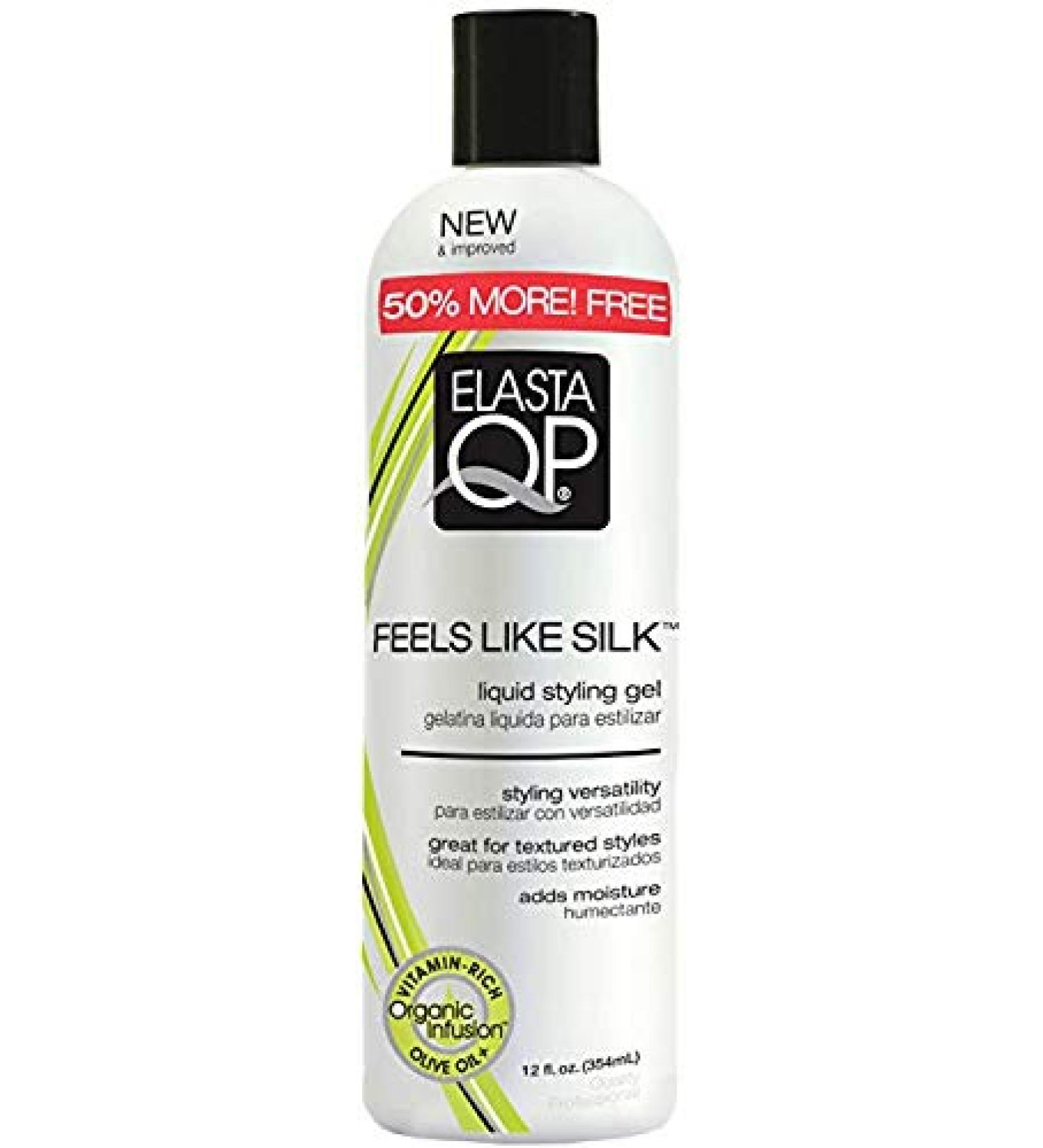 Elasta QP Feels Like Silk Styling Control Gel 12 oz - Frizz Control for Natural Texturized Hair | Conditions, Moisturizes & Restores Softness, Shine | Versatile Styling with No Build-up - Buy Online on GoSupps.com