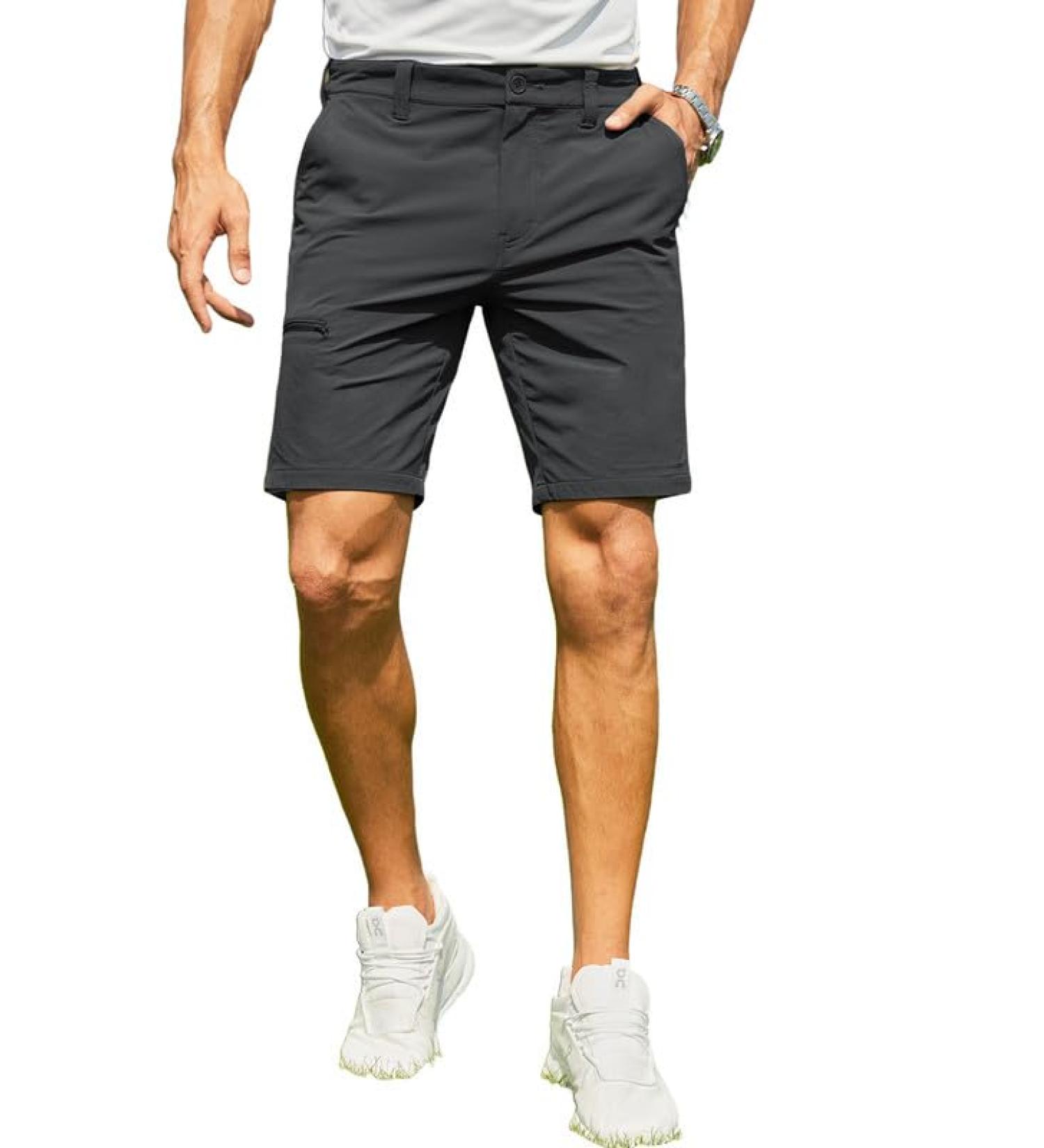 Buy Elegancity Men's Golf Shorts - Casual Chino Pants with Belt S-XXL Grey | Summer Comfort - Buy Online on GoSupps.com