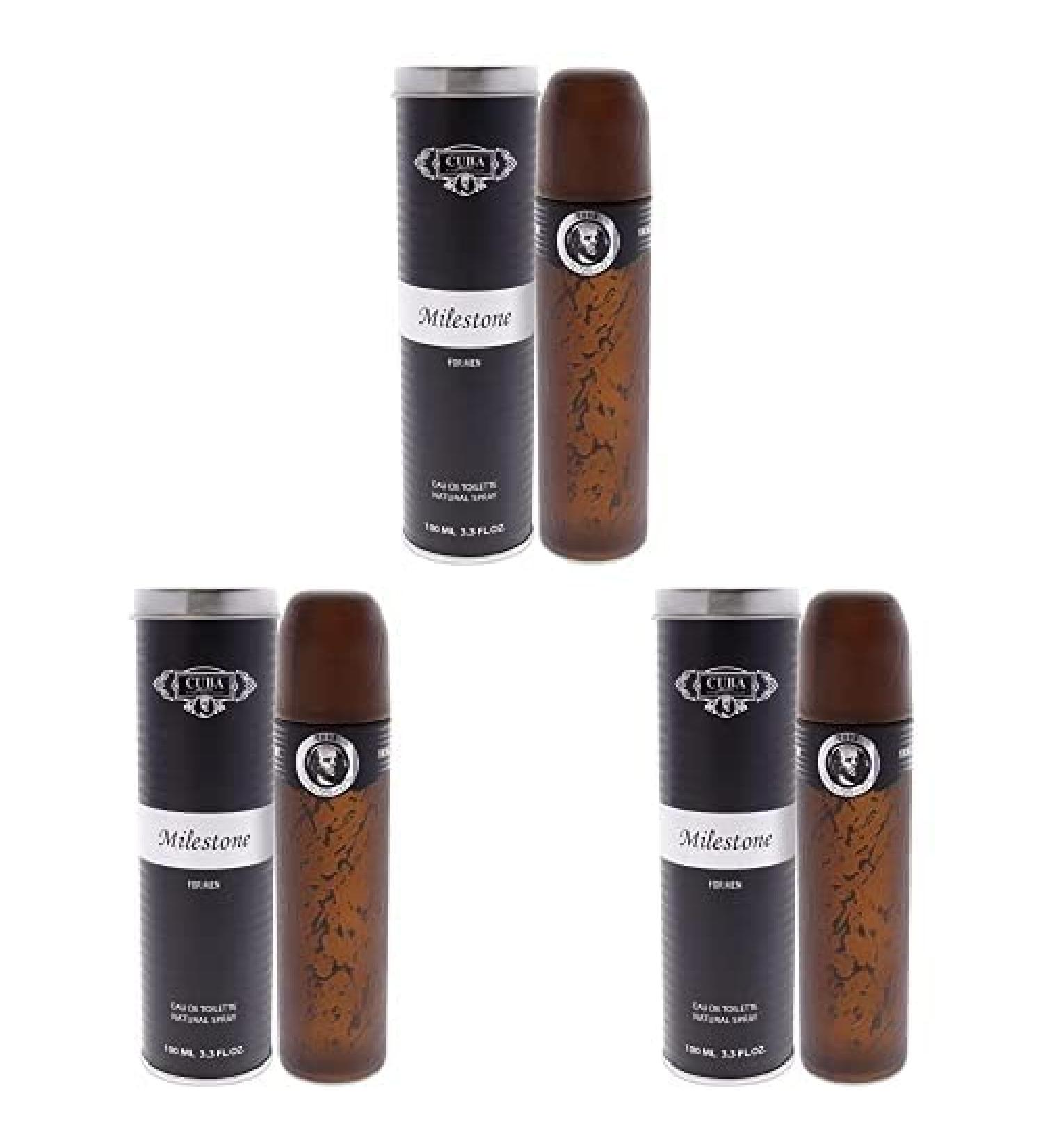 Cuba Milestone for Men Eau de Toilette Spray 3.3 Ounce (Pack of 3) 3.3 Fl Oz (Pack of 3)