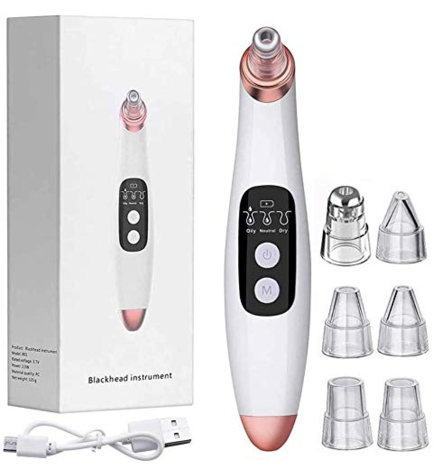 2022 Blackhead Remover Pore Vacuum | USB Rechargeable Acne & Whitehead Extractor for Women & Men - Buy Online on GoSupps.com