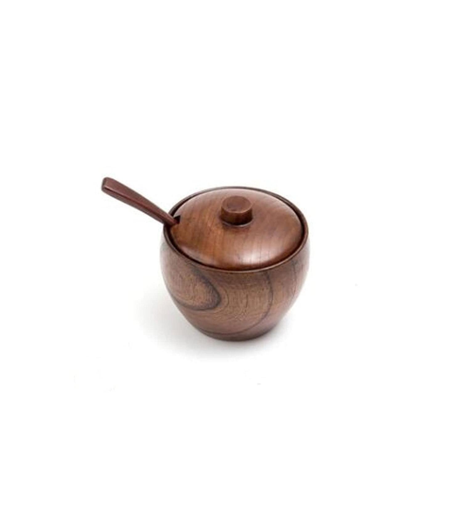 WALFREW MSG Retro Seasoning Wooden Jar Kitchen Kitchen Kitchen Jar Shaker Salt Living Room with Lid MSG Sugar Seasoning Box Spice Bottle (1 Piece) - Buy Online on GoSupps.com