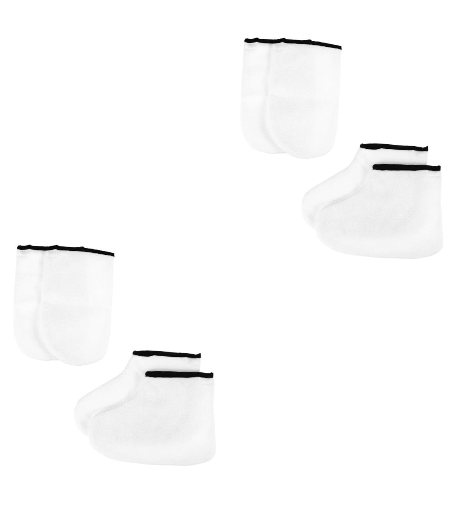 Healeved 4 Pairs Leather Horn Boots Light Paraffin Wax Kerotherapy Gloves Men Gel Manicure Gloves Wax Bath Foot Beauty Foot Brush Dry Hands Polyester Lining White Liner - Buy Online on GoSupps.com