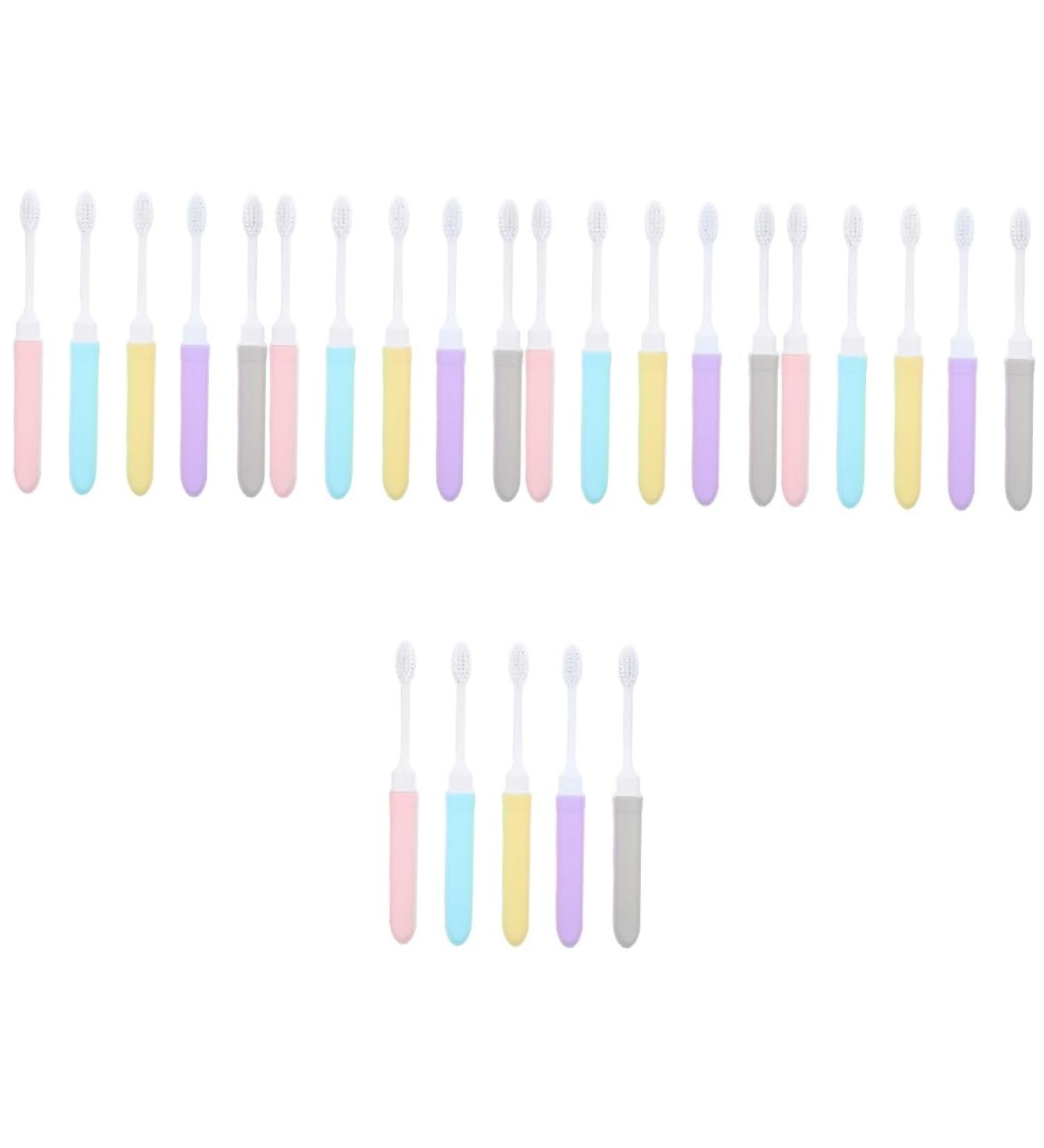 Ultechnovo 25-Piece Travel Toothbrush Set | Foldable Bamboo & Synthetic Fiber Toothbrushes for Adults | Eco-Friendly Travel Supplies - Buy Online on GoSupps.com