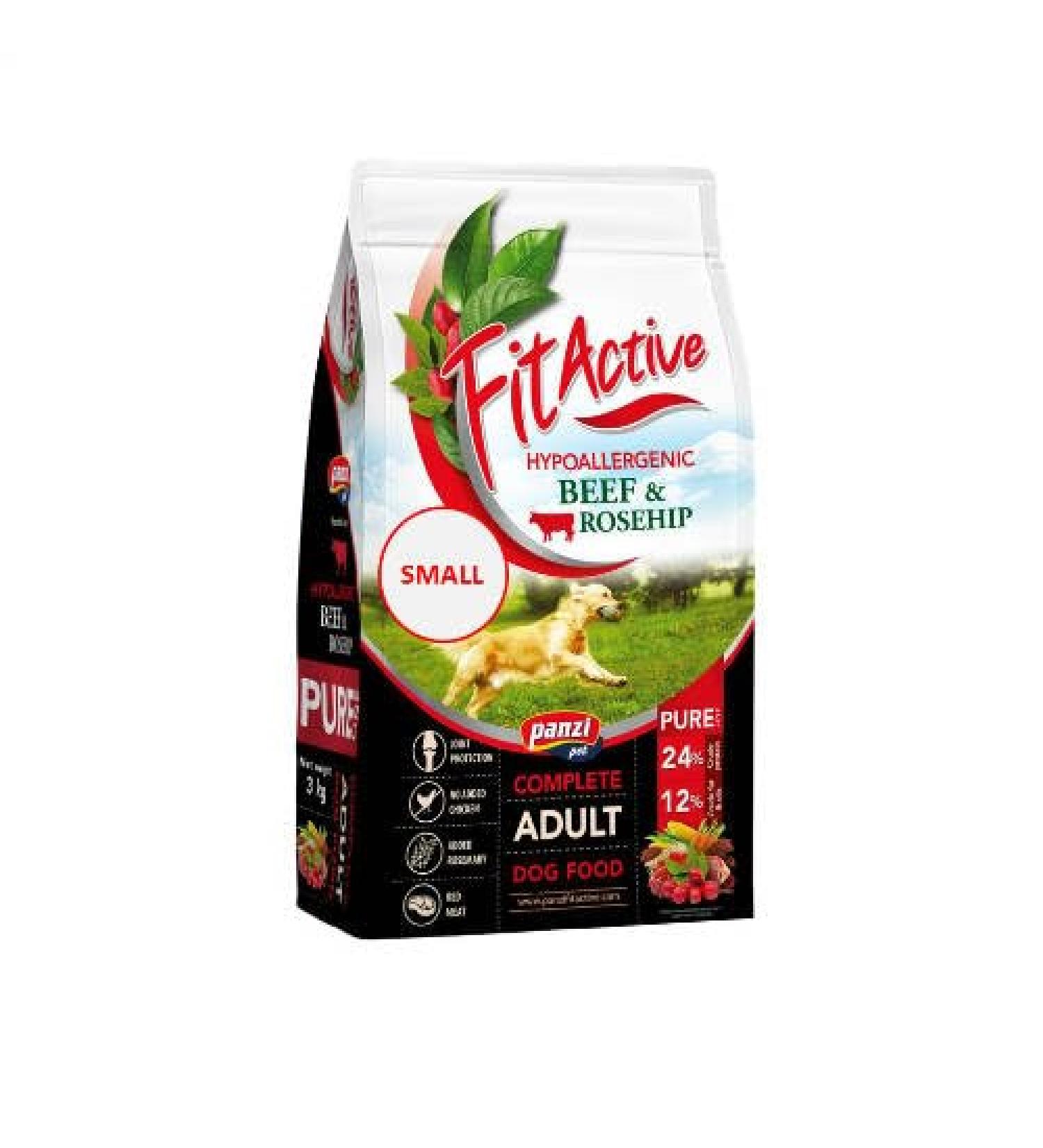 Pure - Beef & Rosehip SMALL - Hypoallergenic Dog Food - Chicken/Wheat Free - Beef Flavor - 3 kg - Buy Online on GoSupps.com