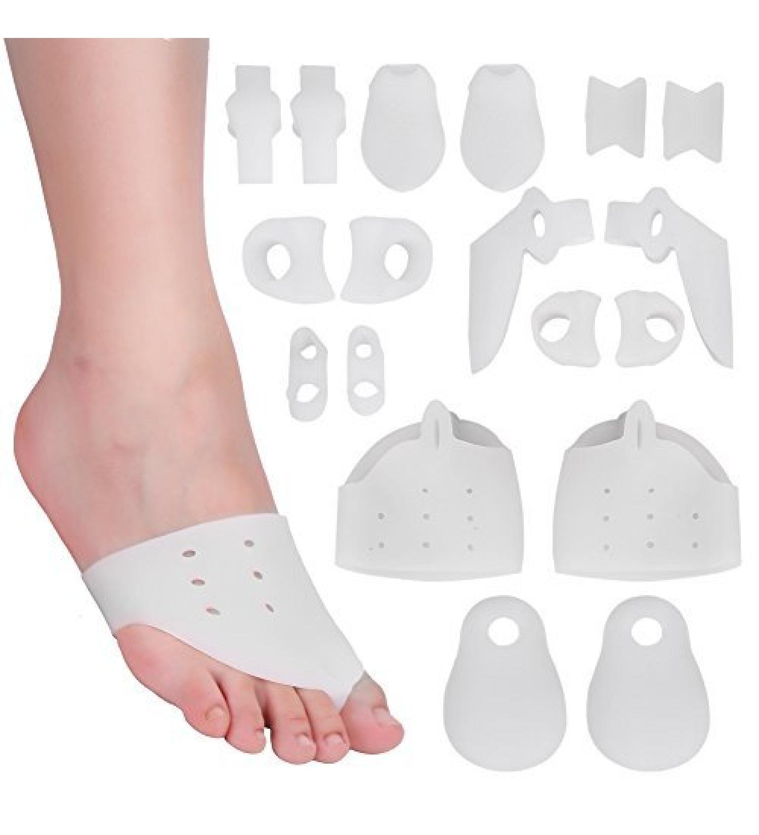 Soft Gel Toe Separators Sets 9 Pairs Bunion Corrector Toe Spacer Toe Corrector Bunions Treatment Ball of Foot Cushions Hallux Valgus Toe Straighteners Bunion Spacer Pad Protector